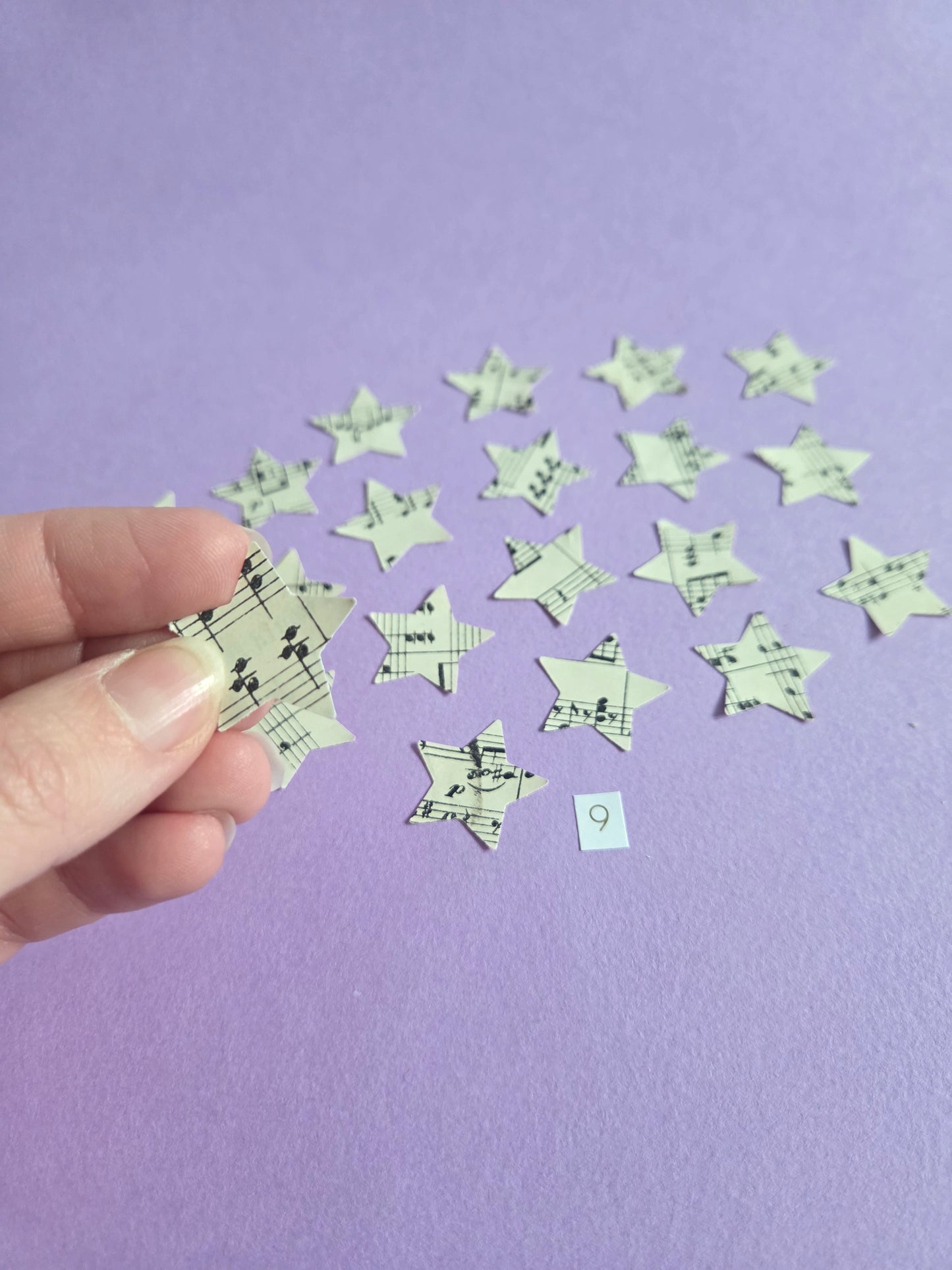Vintage Music Sheet Star Ephemera Confetti – Set of 20 Stars (Set 9)
