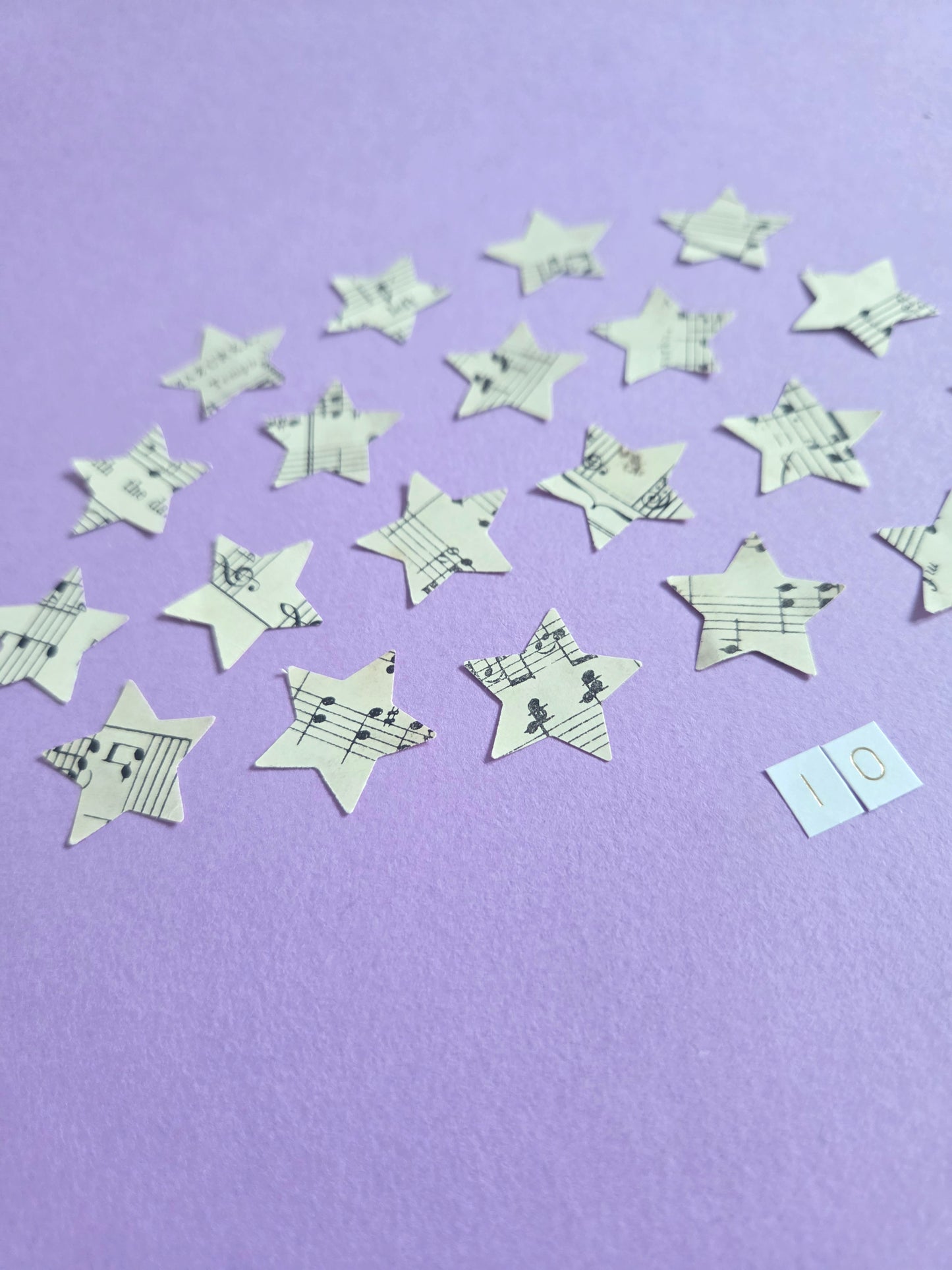 Vintage Music Sheet Star Ephemera Confetti – Set of 20 Stars (Set 10)