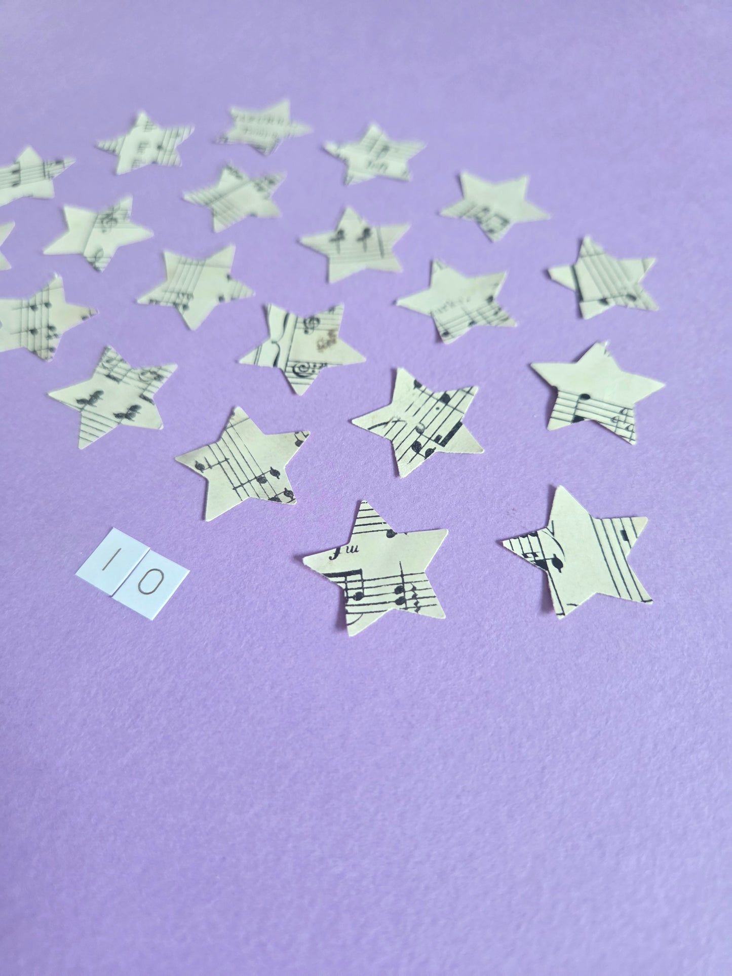 Vintage Music Sheet Star Ephemera Confetti – Set of 20 Stars (Set 10)