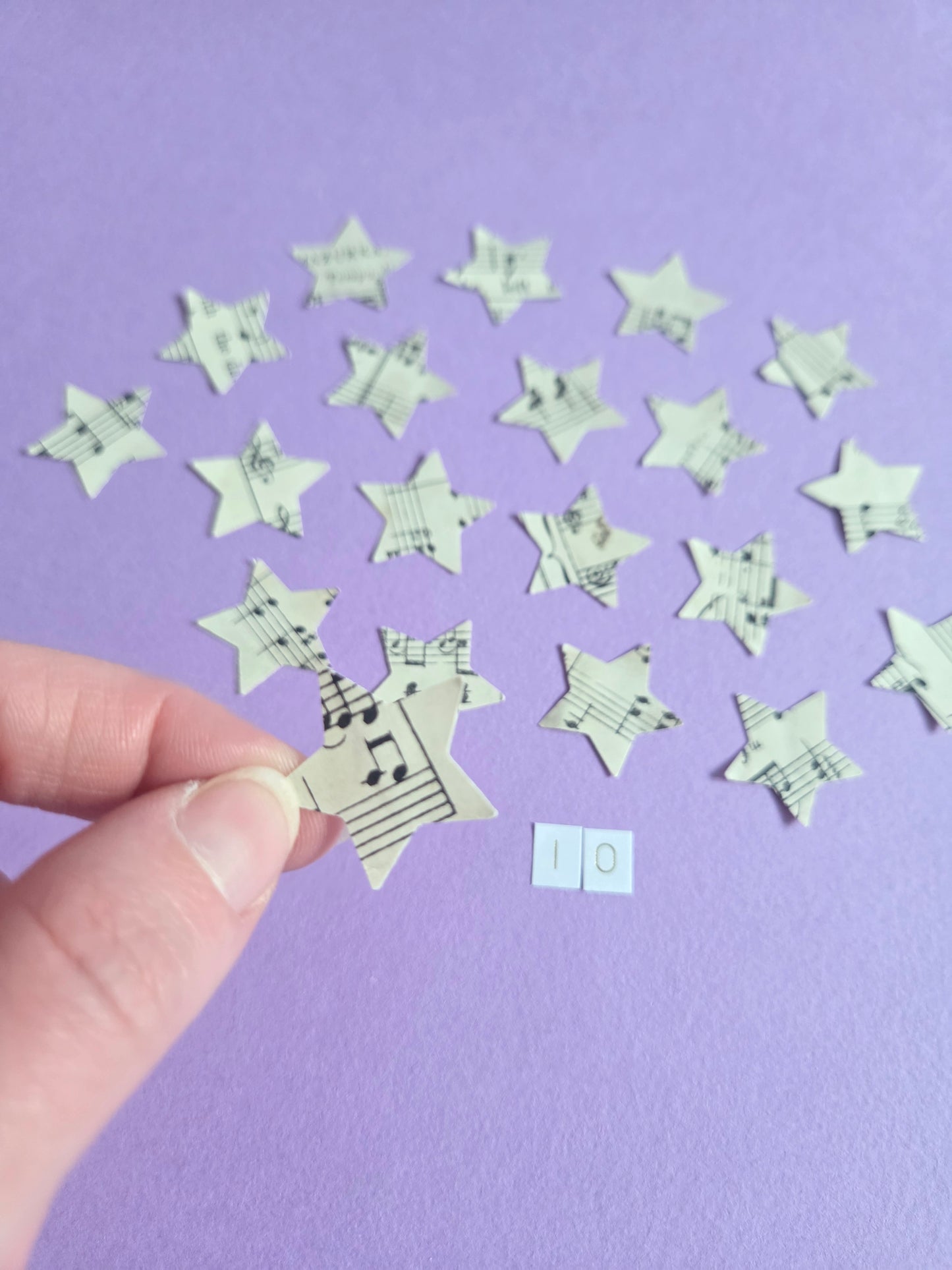 Vintage Music Sheet Star Ephemera Confetti – Set of 20 Stars (Set 10)