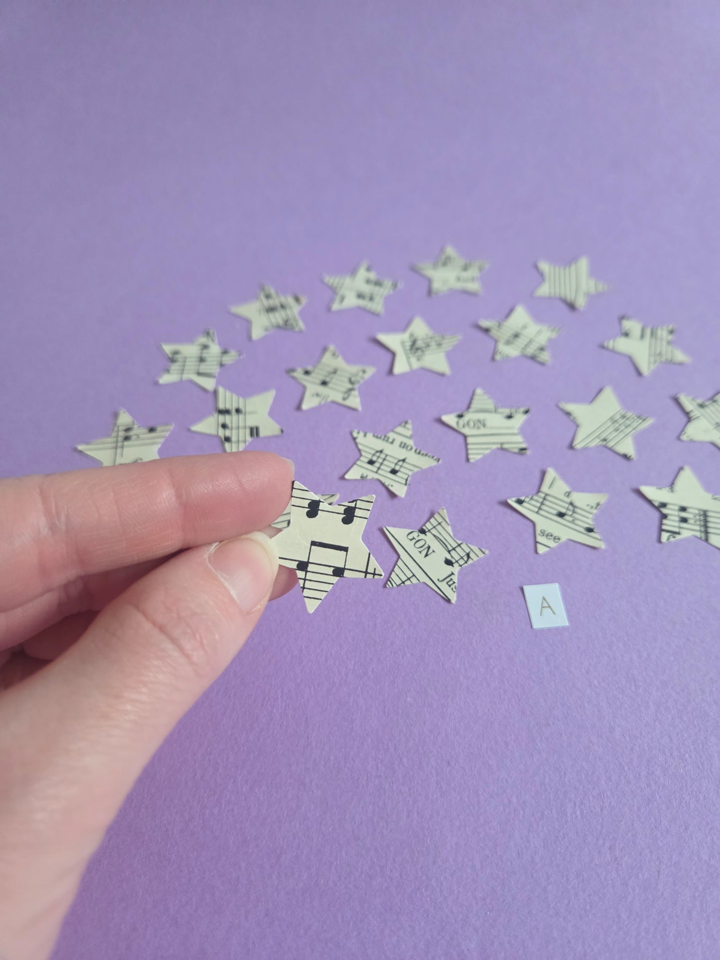 Vintage Music Sheet Star Ephemera Confetti – Set of 20 Stars (Set A)