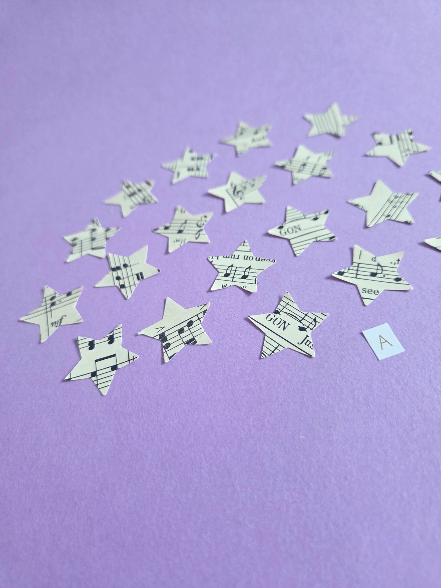 Vintage Music Sheet Star Ephemera Confetti – Set of 20 Stars (Set A)