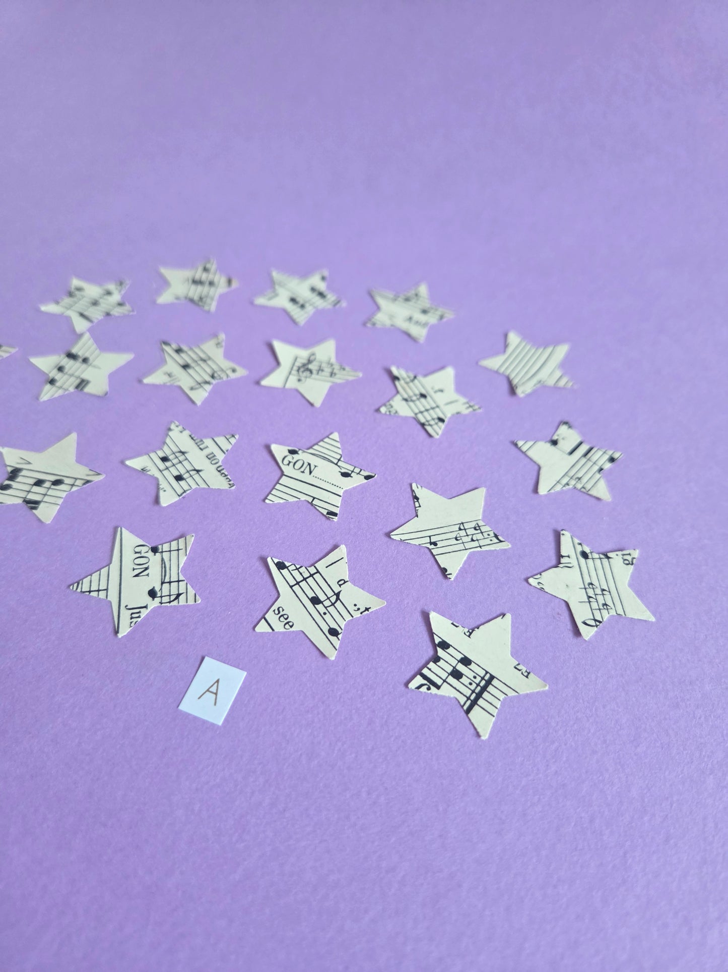 Vintage Music Sheet Star Ephemera Confetti – Set of 20 Stars (Set A)