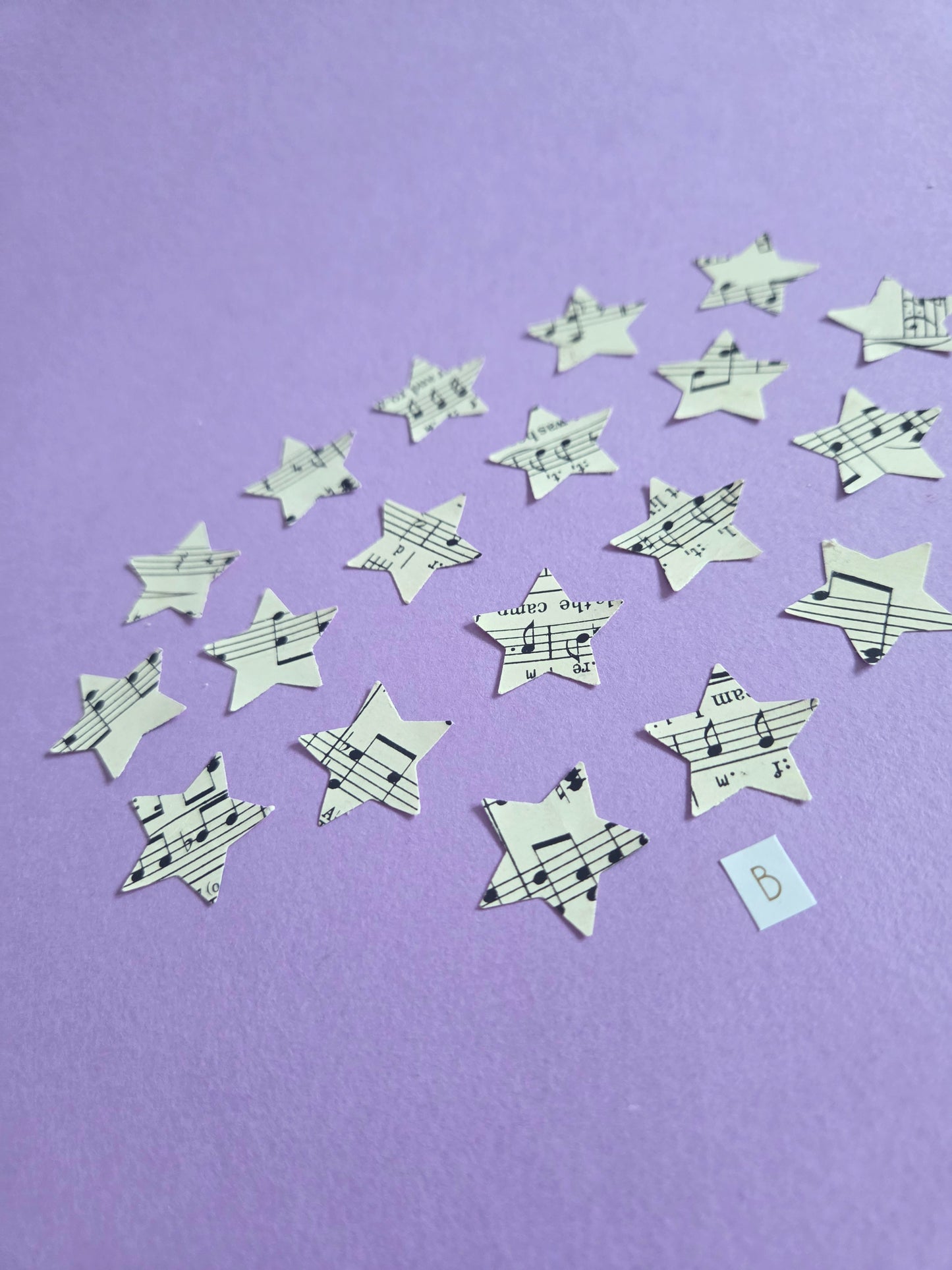 Vintage Music Sheet Star Ephemera Confetti – Set of 20 Stars (Set B)