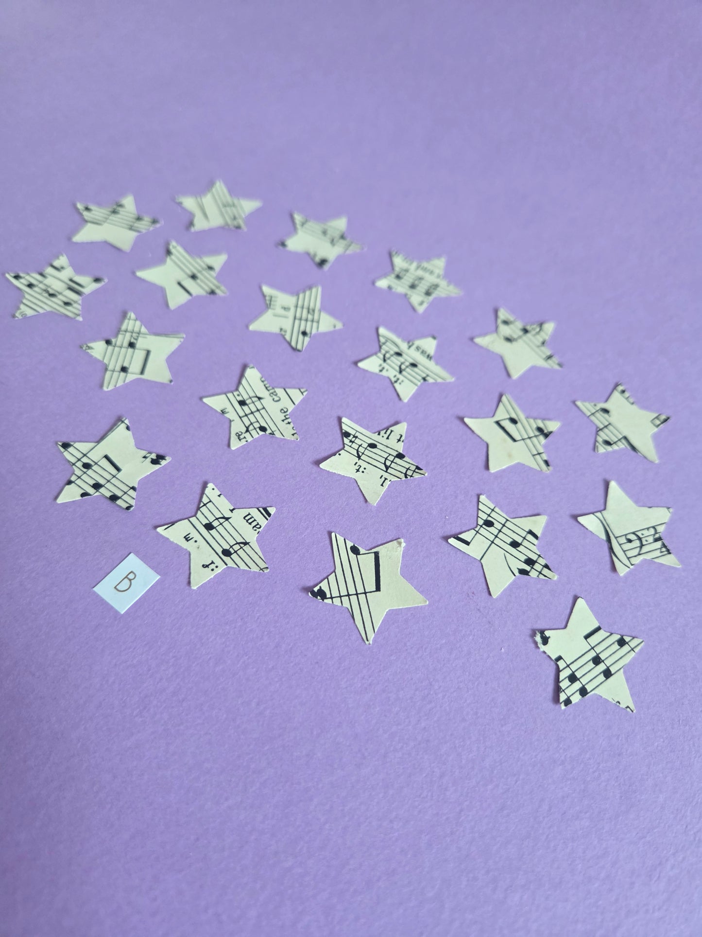 Vintage Music Sheet Star Ephemera Confetti – Set of 20 Stars (Set B)