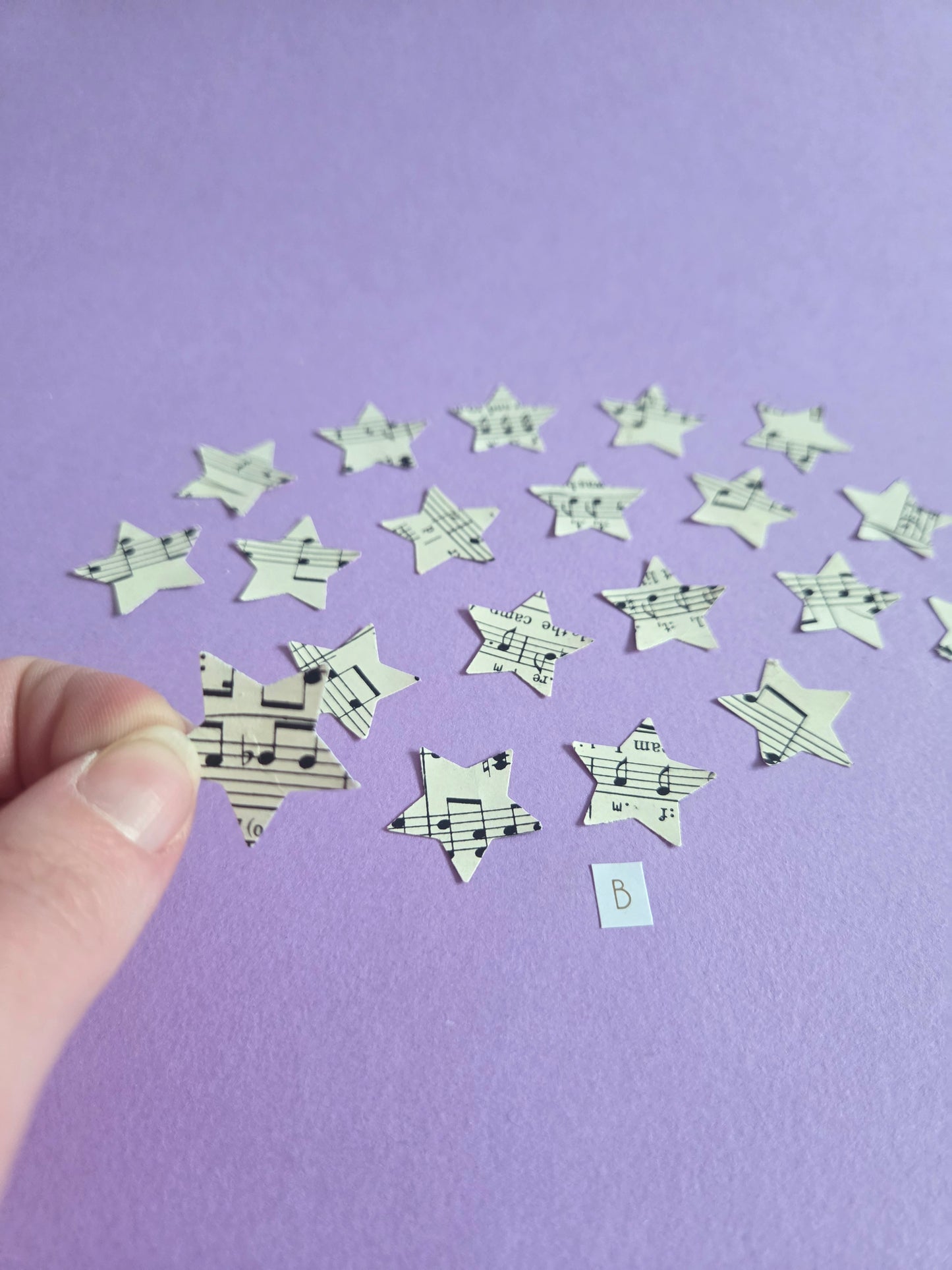 Vintage Music Sheet Star Ephemera Confetti – Set of 20 Stars (Set B)