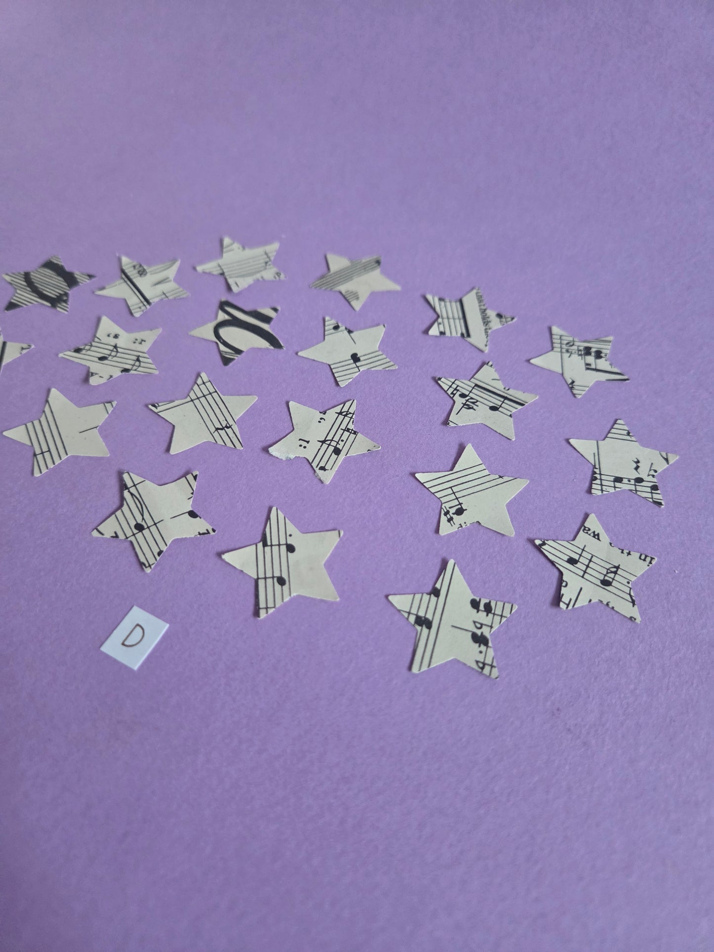 Vintage Music Sheet Star Ephemera Confetti – Set of 20 Stars (Set D)