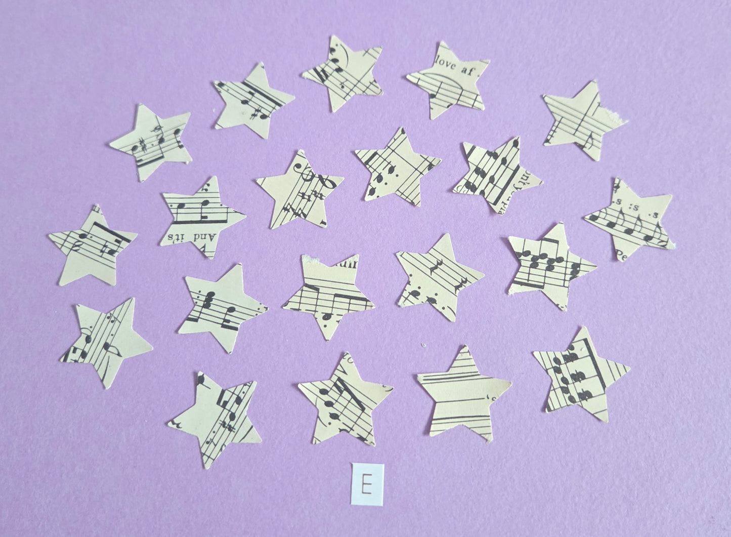 Vintage Music Sheet Star Ephemera Confetti – Set of 20 Stars (Set E)
