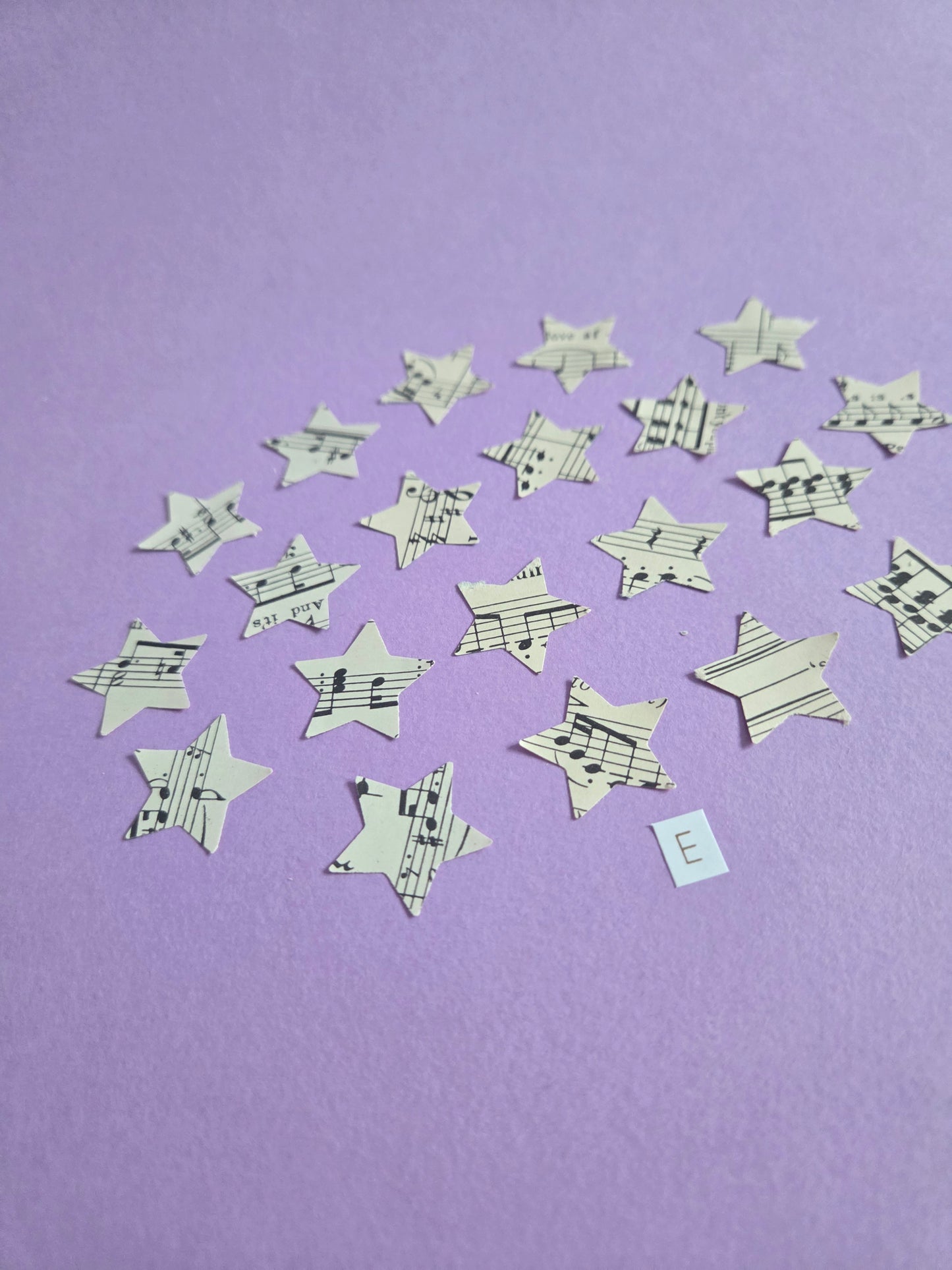 Vintage Music Sheet Star Ephemera Confetti – Set of 20 Stars (Set E)