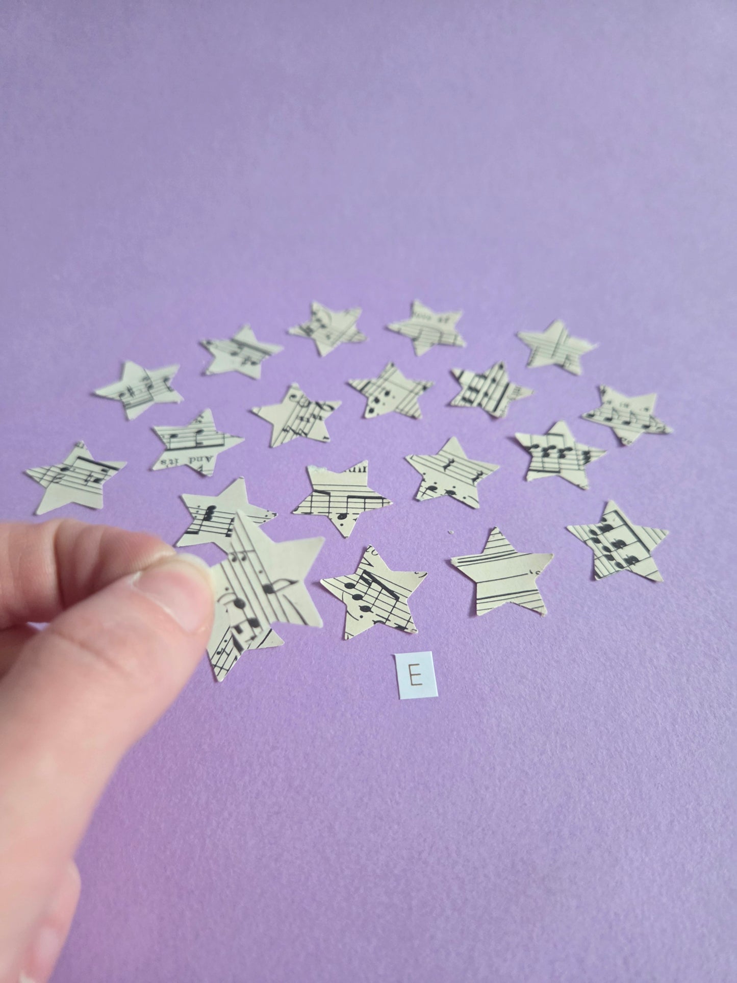 Vintage Music Sheet Star Ephemera Confetti – Set of 20 Stars (Set E)