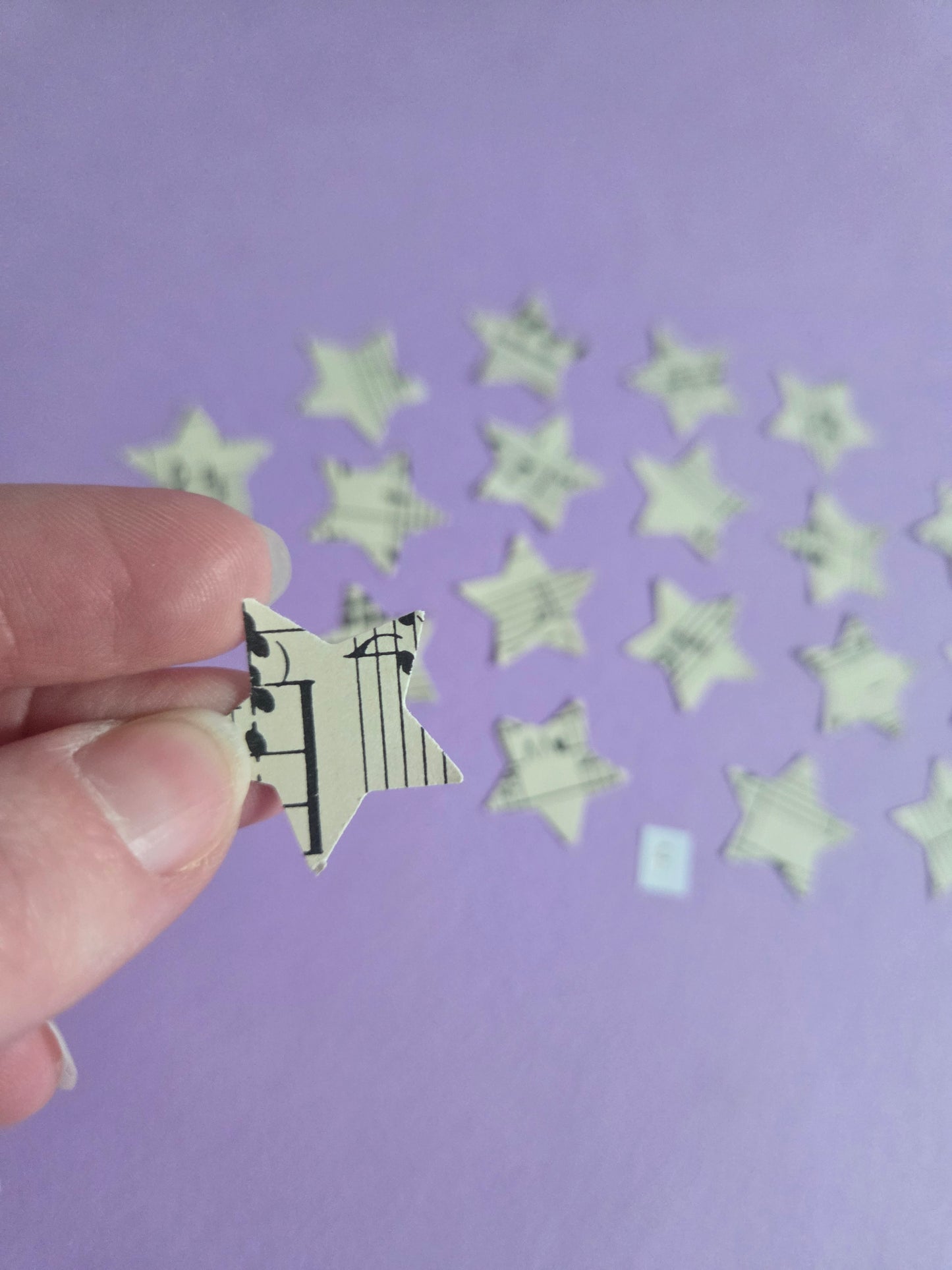Vintage Music Sheet Star Ephemera Confetti – Set of 20 Stars (Set F)