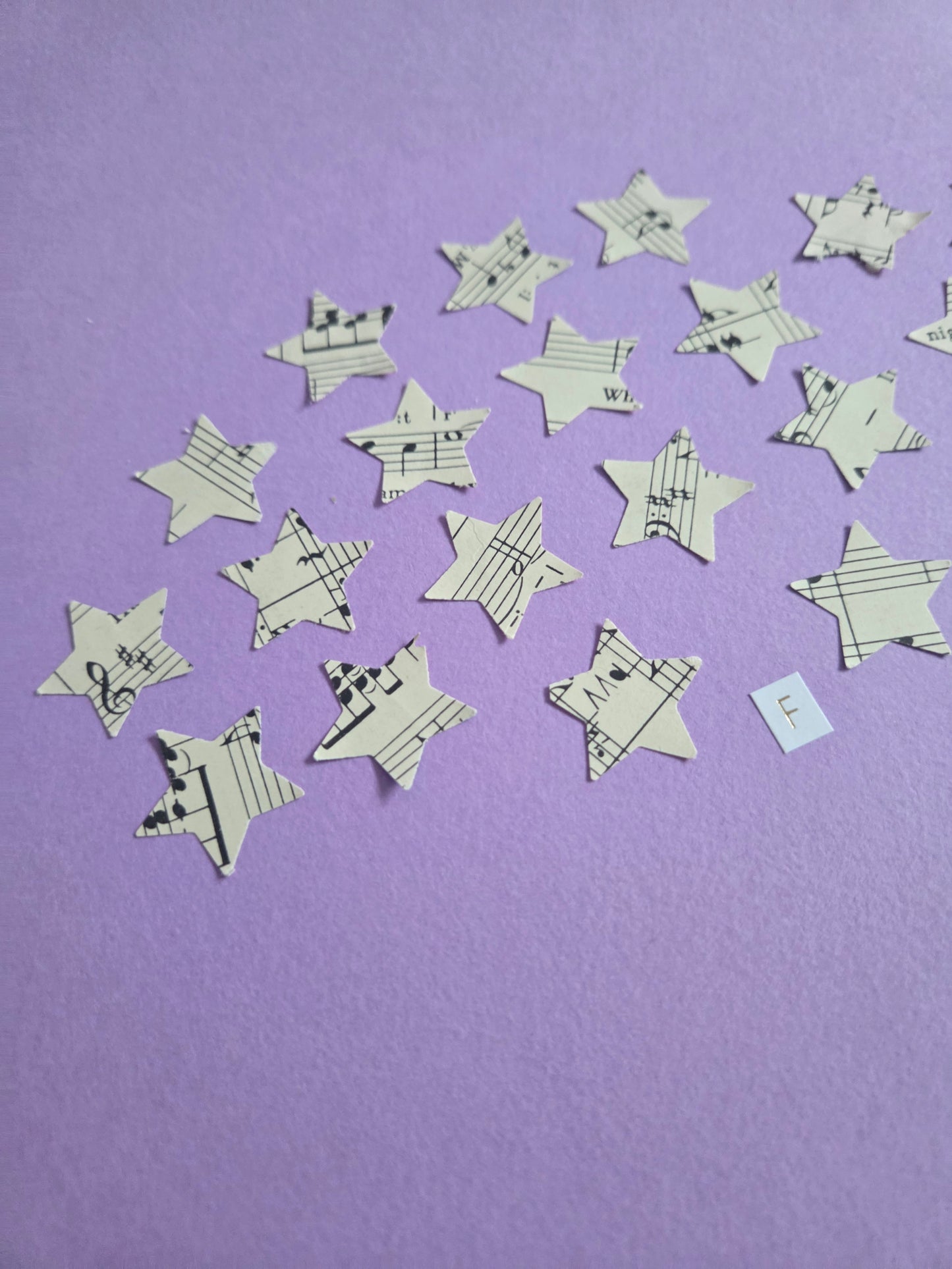 Vintage Music Sheet Star Ephemera Confetti – Set of 20 Stars (Set F)