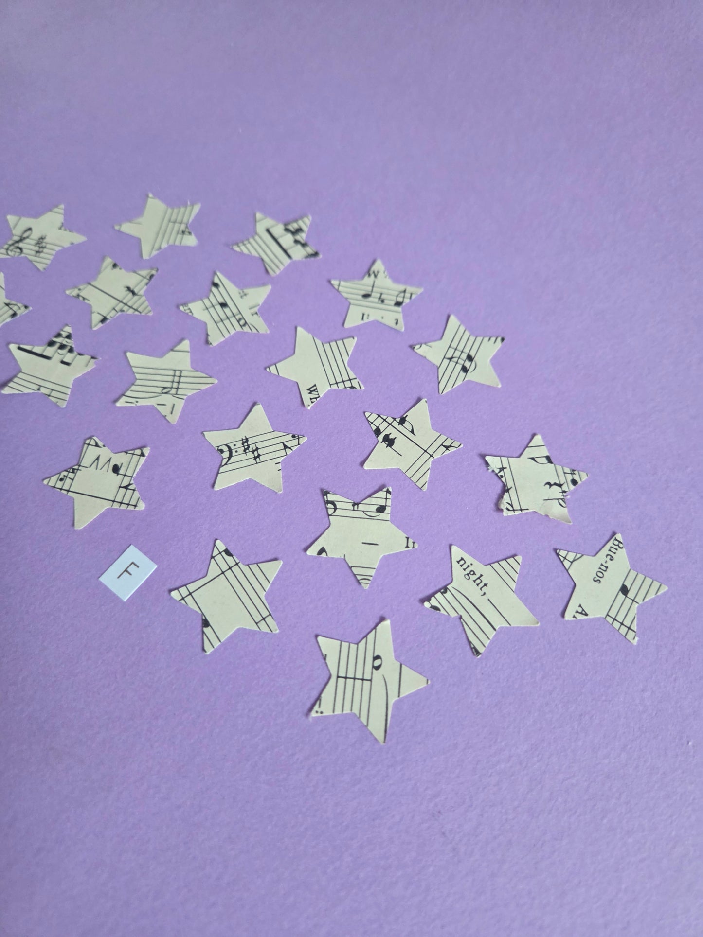 Vintage Music Sheet Star Ephemera Confetti – Set of 20 Stars (Set F)