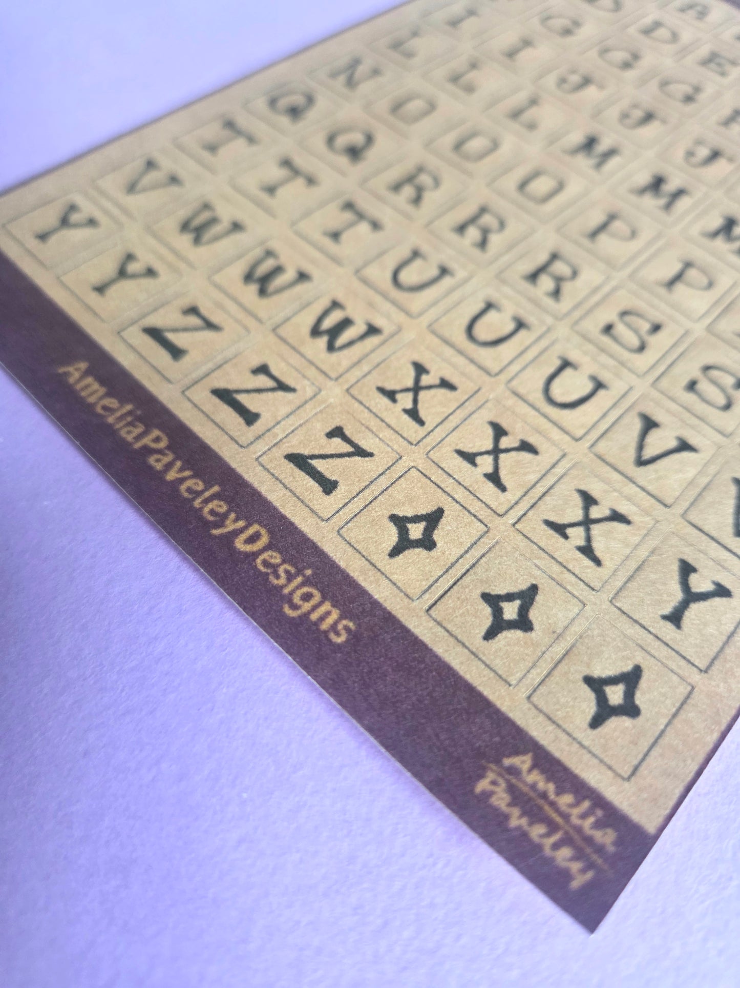 Brown Kraft Retro Alphabet Letter Sticker Sheet | Vintage Style Letter Stickers for Junk Journaling, Scrapbooking, Planners & Paper Crafts