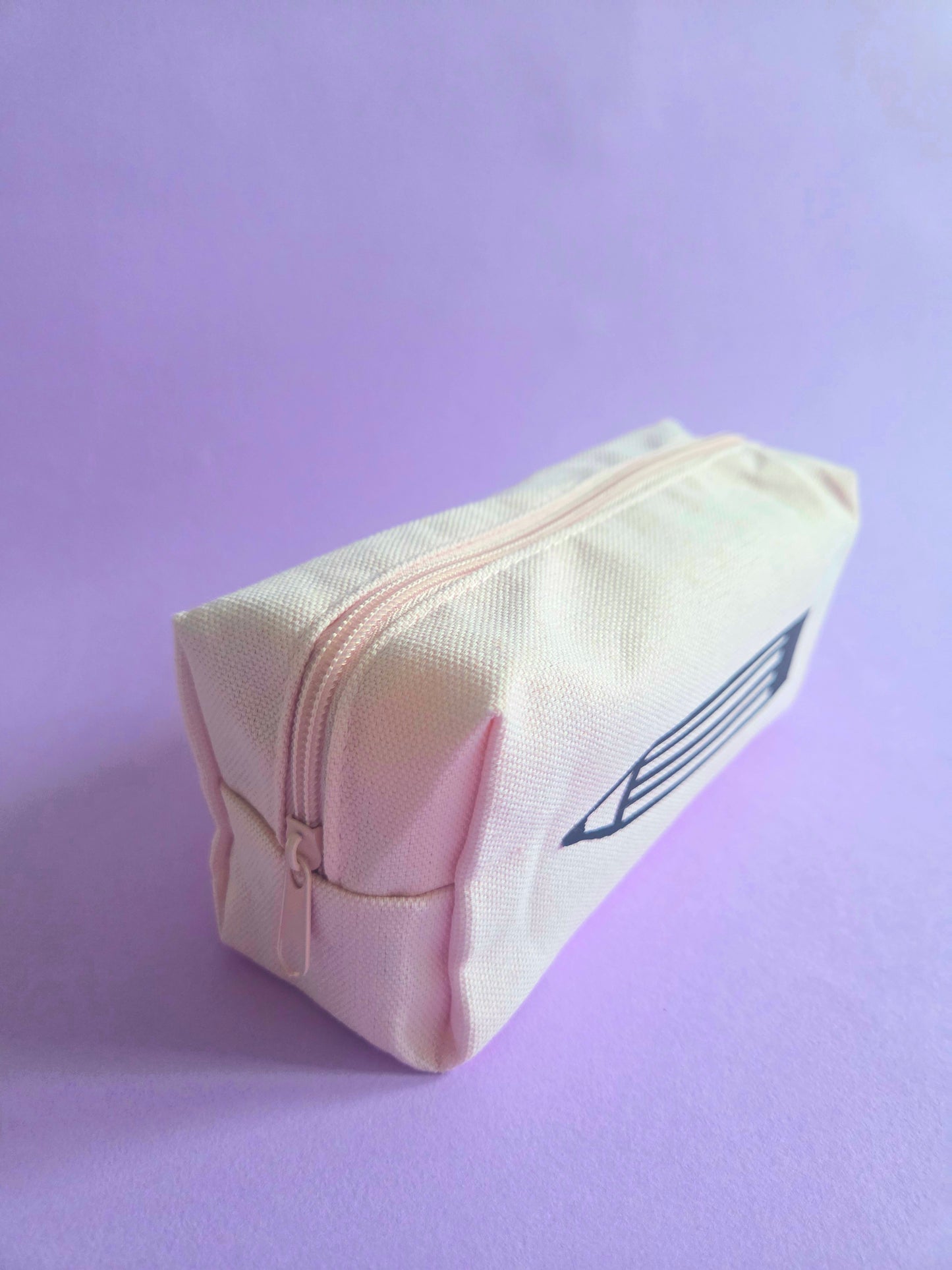 Pink Cotton Pencil Case with Hand Drawn Pencil Design | Cute Stationery Pouch for Junk Journaling, Scrapbooking & Craft Supplies