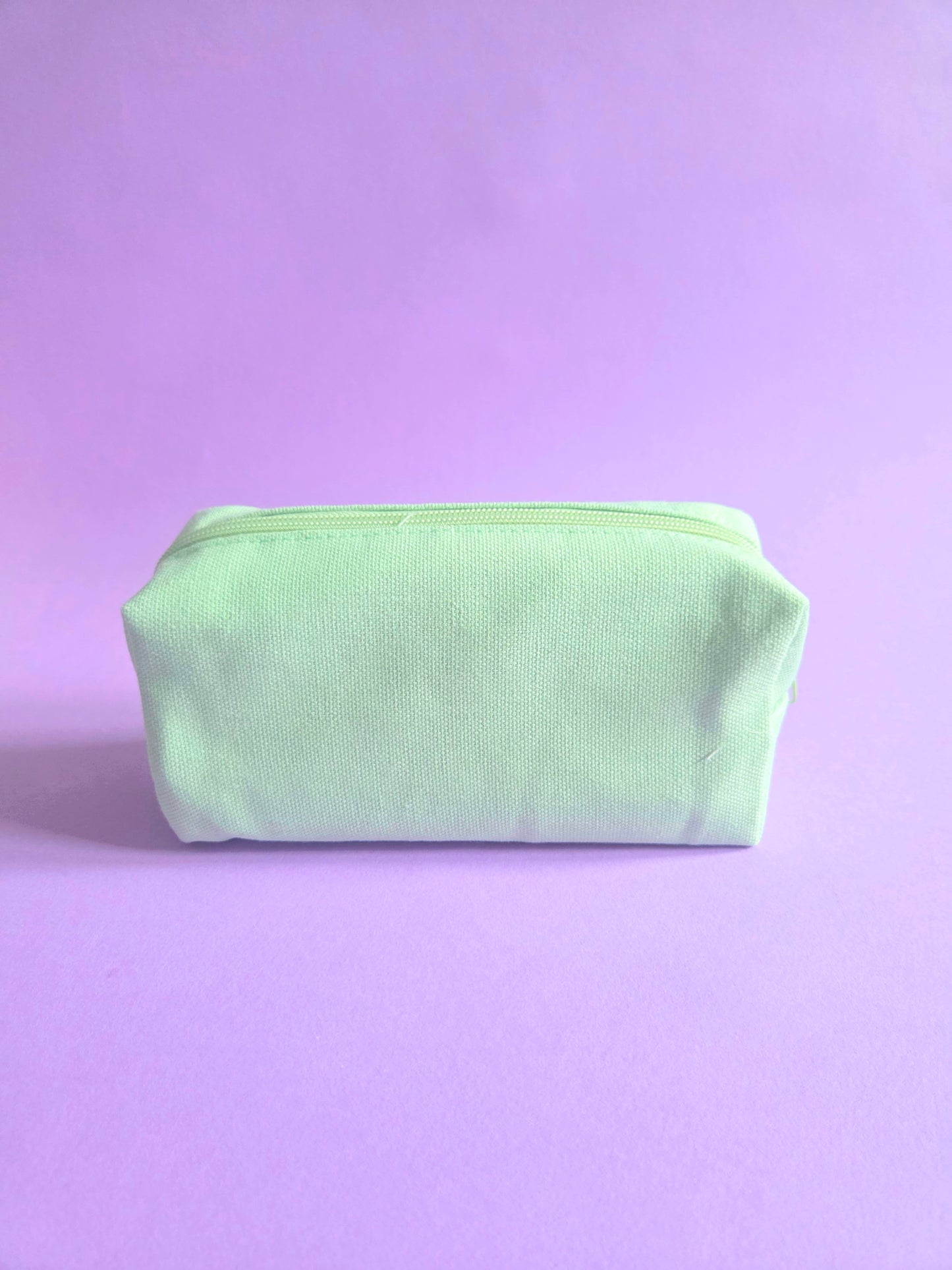 Light Green Cotton Pencil Case with Hand Drawn Pencil Design | Cute Stationery Pouch for Junk Journaling, Scrapbooking & Craft Supplies