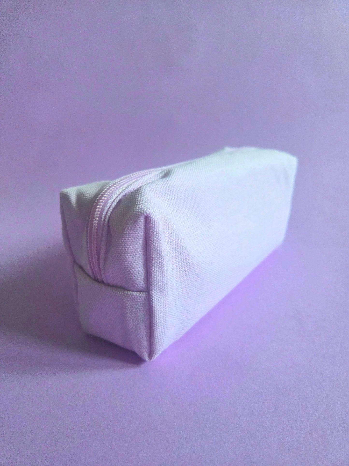 Lilac Cotton Pencil Case with Hand Drawn Pencil Design | Cute Stationery Pouch for Junk Journaling, Scrapbooking & Craft Supplies