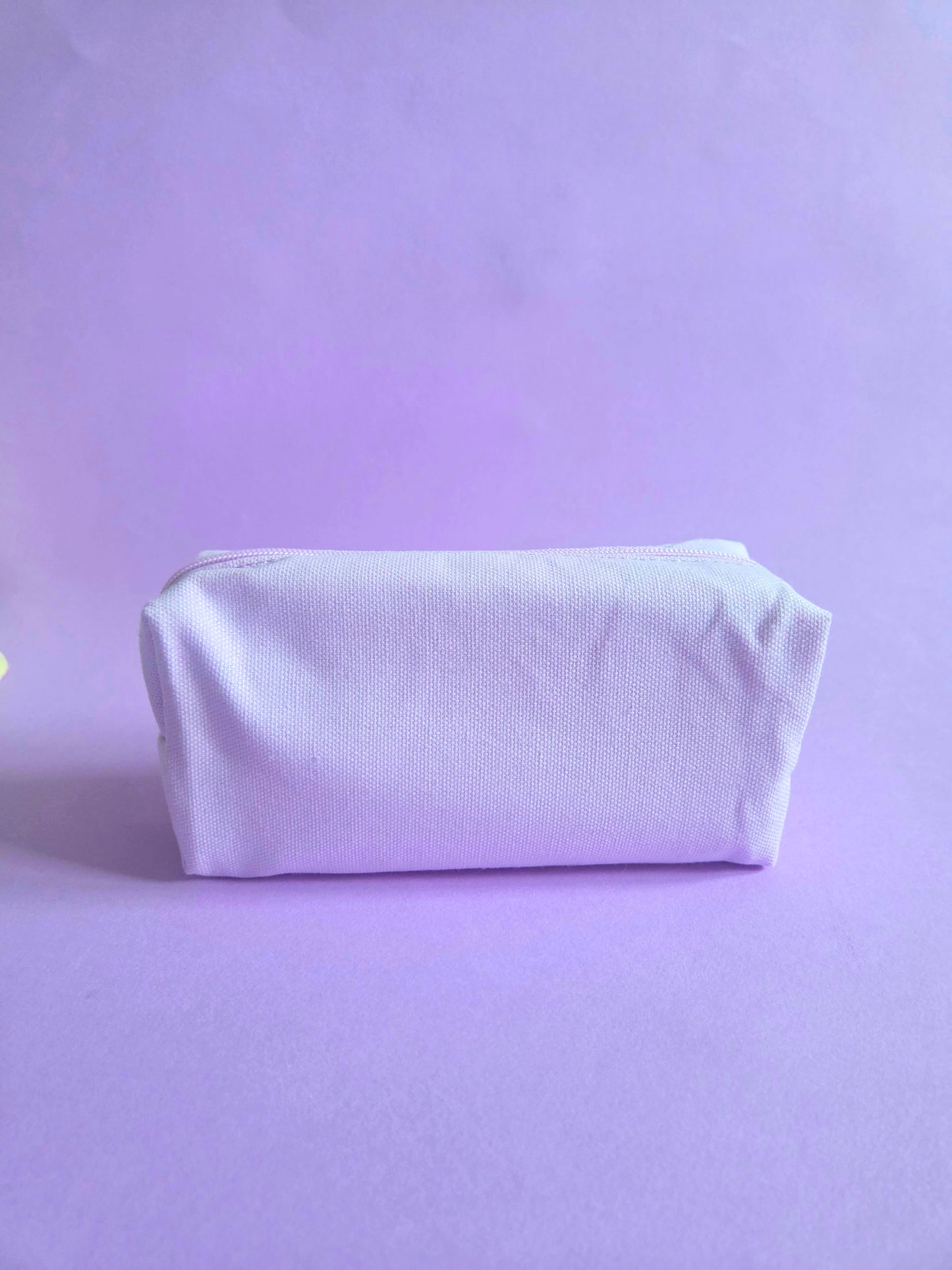 Lilac Cotton Pencil Case with Hand Drawn Pencil Design | Cute Stationery Pouch for Junk Journaling, Scrapbooking & Craft Supplies
