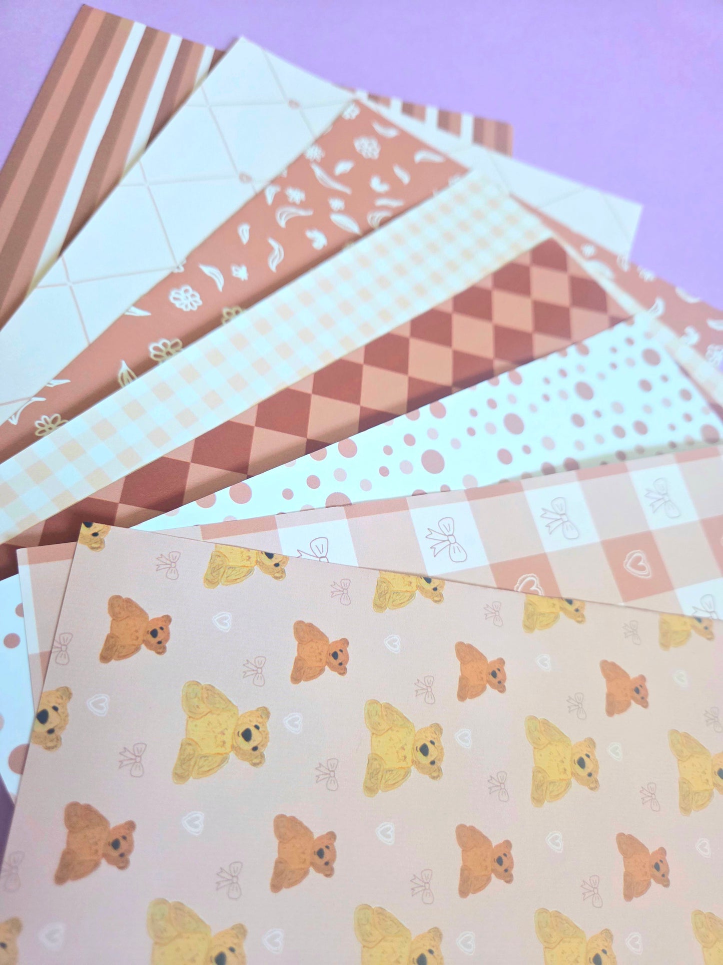 Coffee Brown Coquette Scrap Paper Pack – A5 Neutral Aesthetic Junk Journal & Scrapbooking Papers (Set of 8)