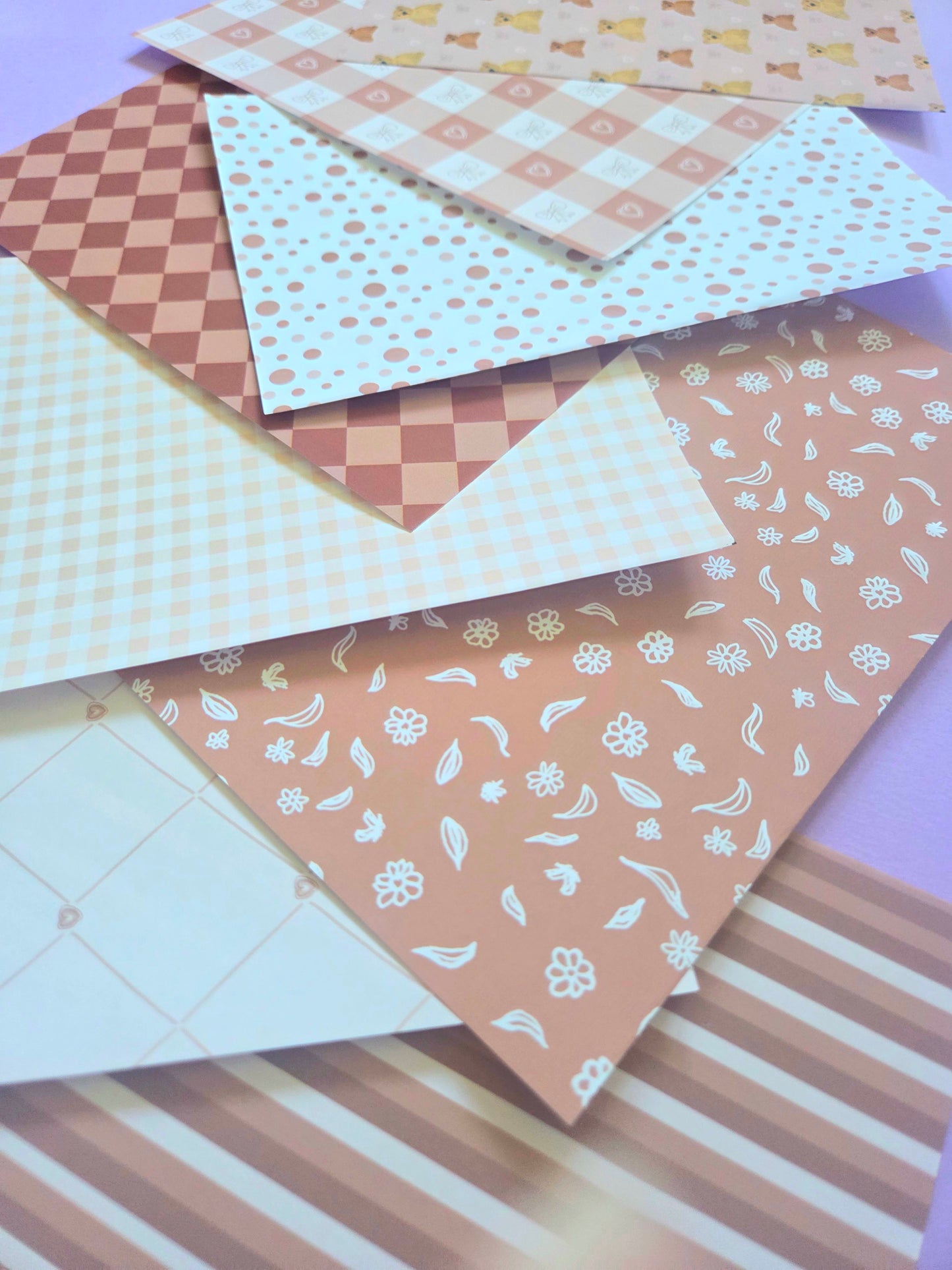 Coffee Brown Coquette Scrap Paper Pack – A5 Neutral Aesthetic Junk Journal & Scrapbooking Papers (Set of 8)