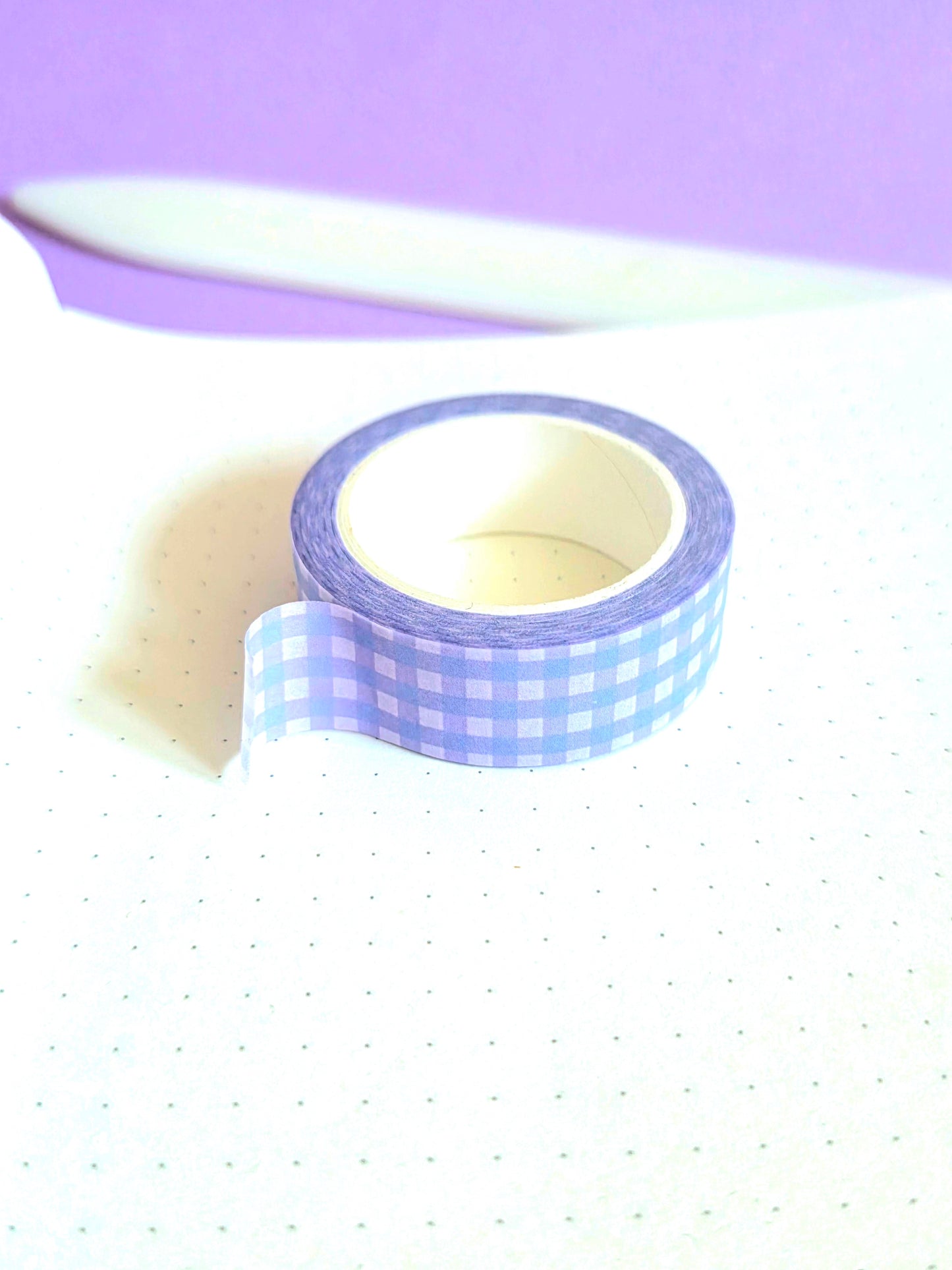 Lilac gingham washi tape 15mm x 10m