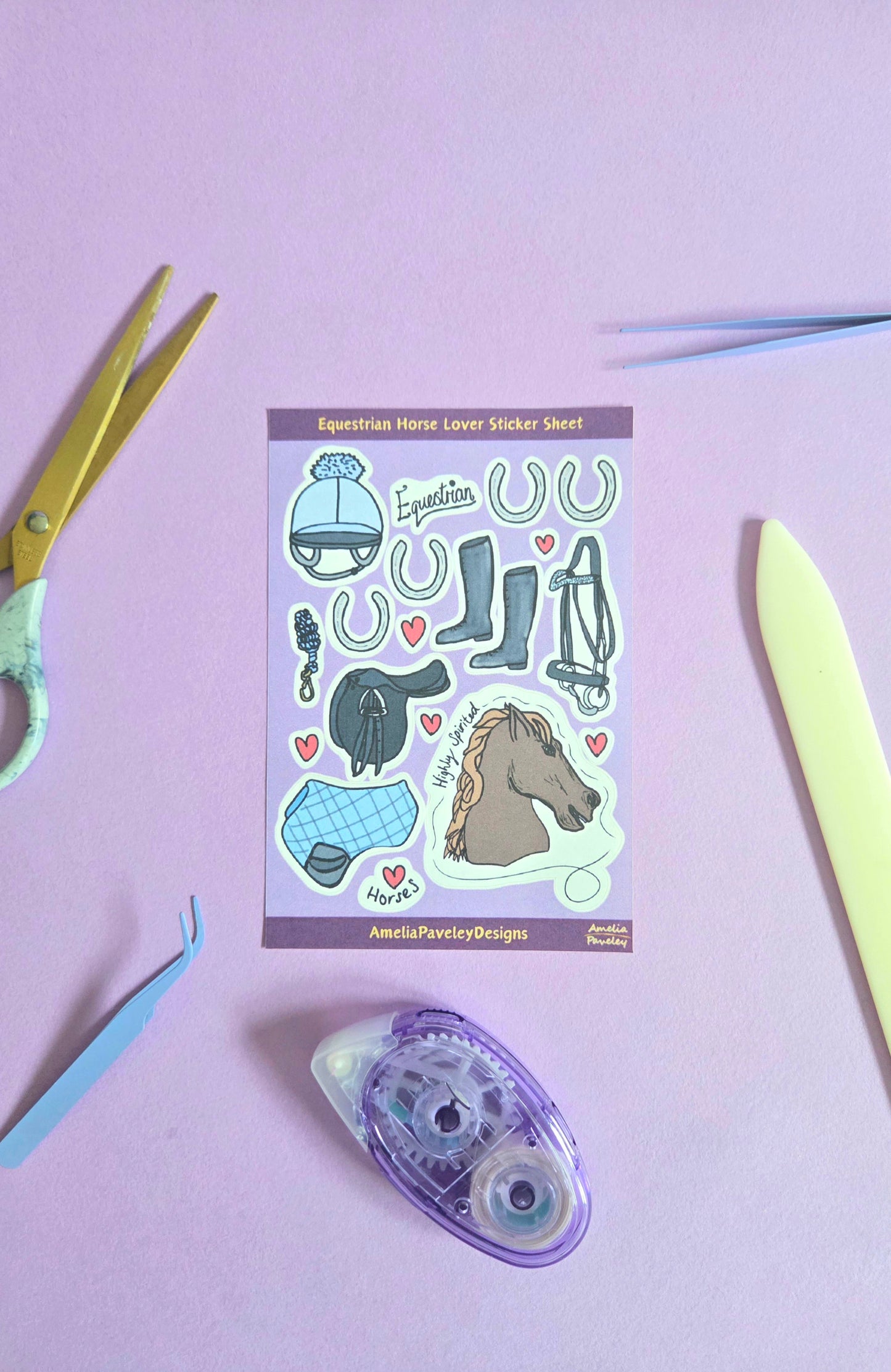 Equestrian Horse Lover Sticker sheet