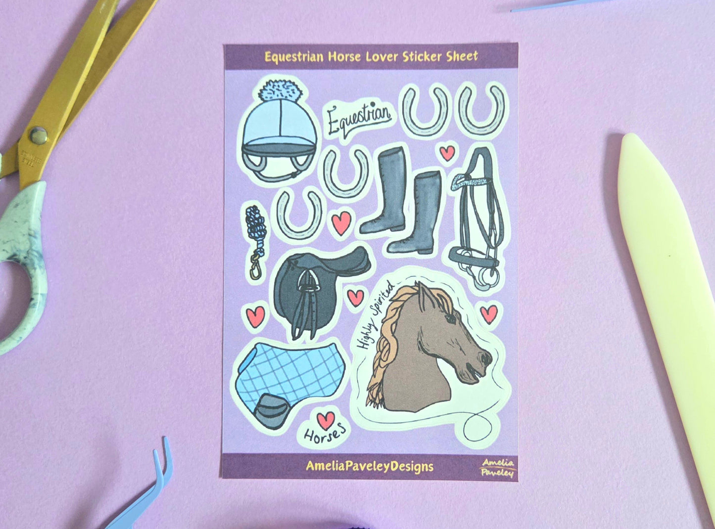 Equestrian Horse Lover Sticker sheet