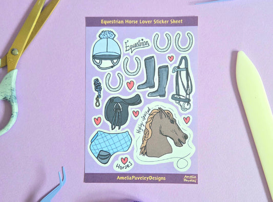 Equestrian Horse Lover Sticker sheet