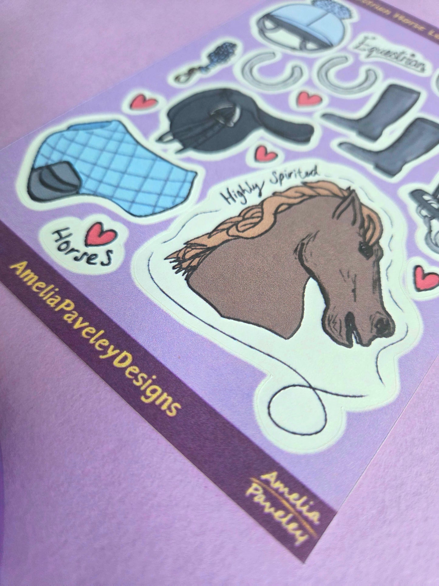 Equestrian Horse Lover Sticker sheet
