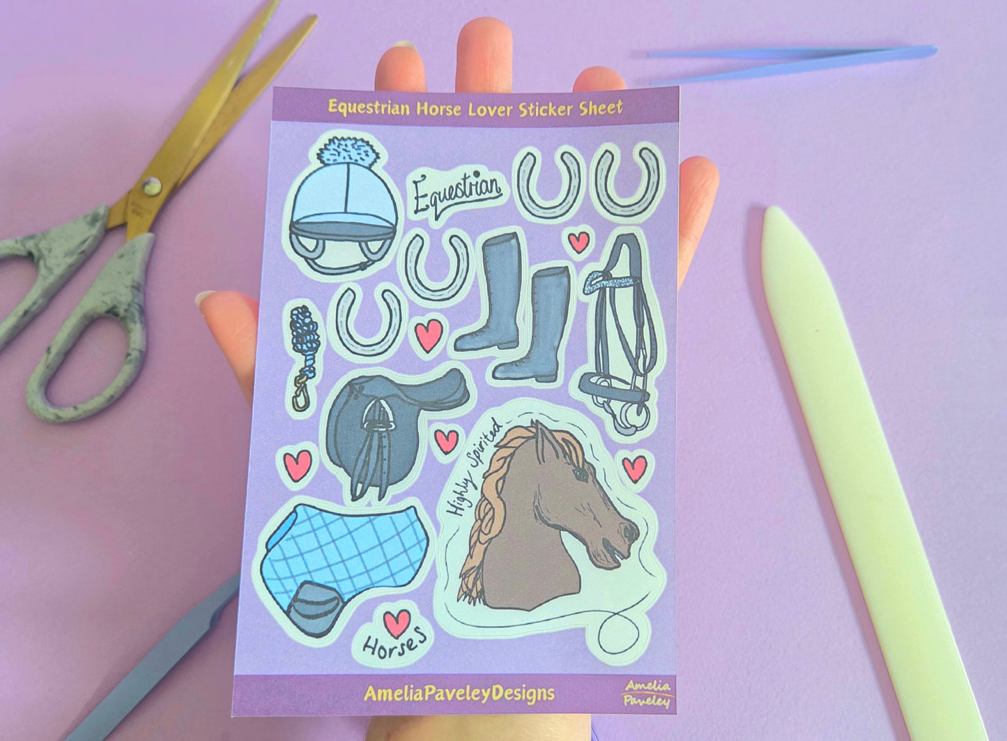 Equestrian Horse Lover Sticker sheet