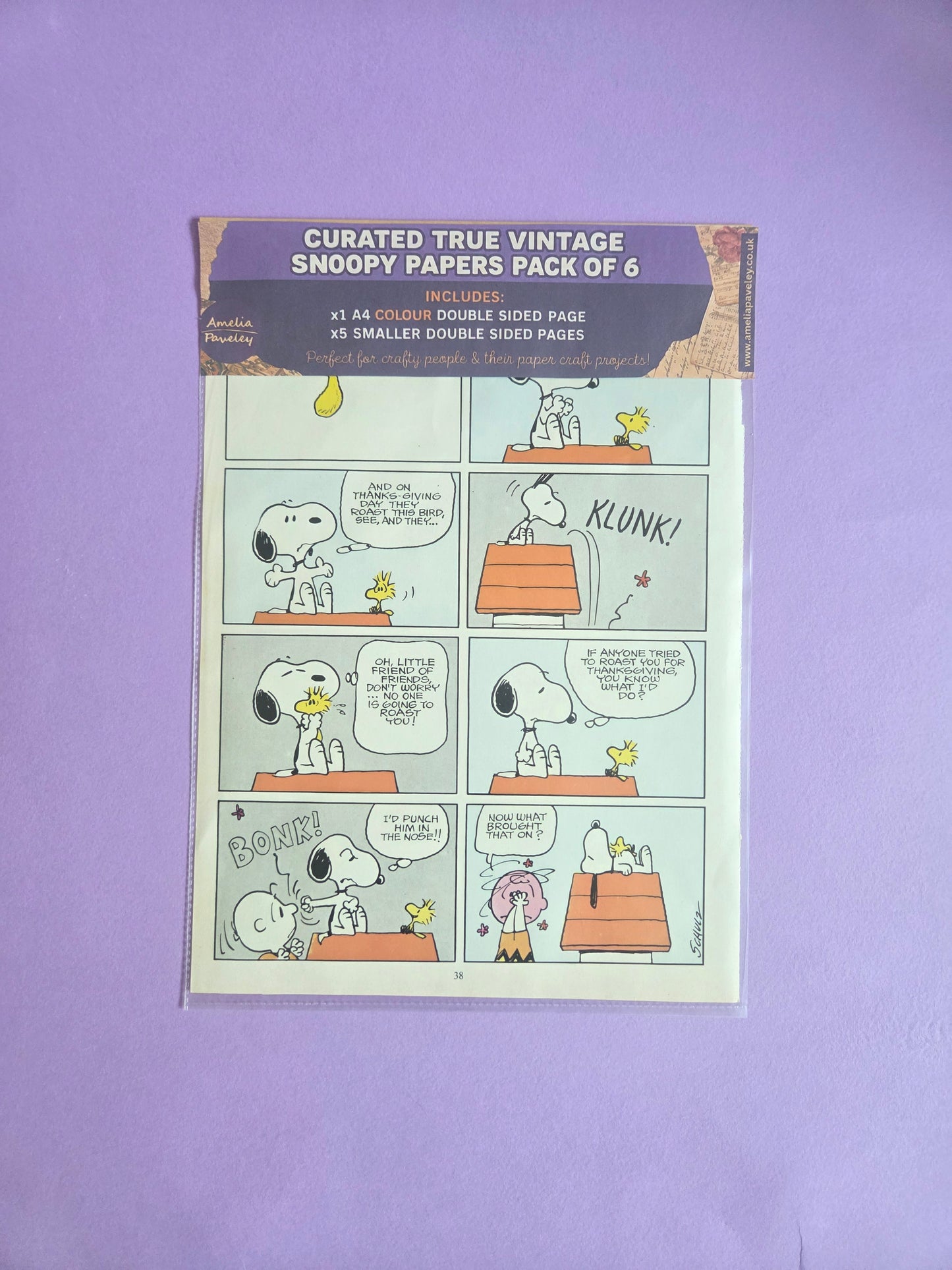 True Vintage Snoopy & Peanuts Paper Pack of 6 | Junk Journal Ephemera 02