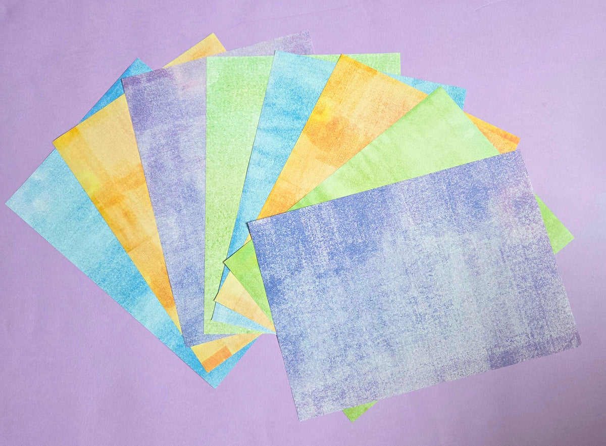 Textured Background Scrapbook Paper Pack | A4 80gsm Craft Sheets (8 Pack)