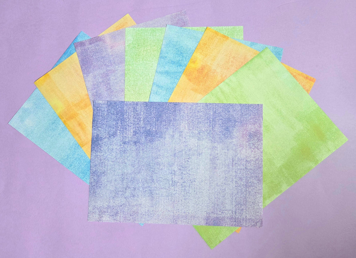 Textured Background Scrapbook Paper Pack | A4 80gsm Craft Sheets (8 Pack)