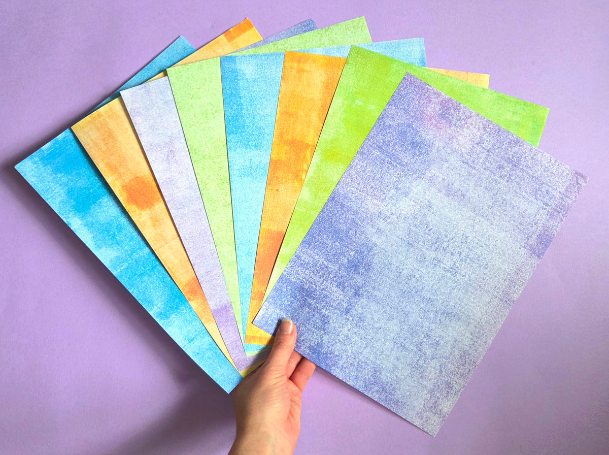 Textured Background Scrapbook Paper Pack | A4 80gsm Craft Sheets (8 Pack)
