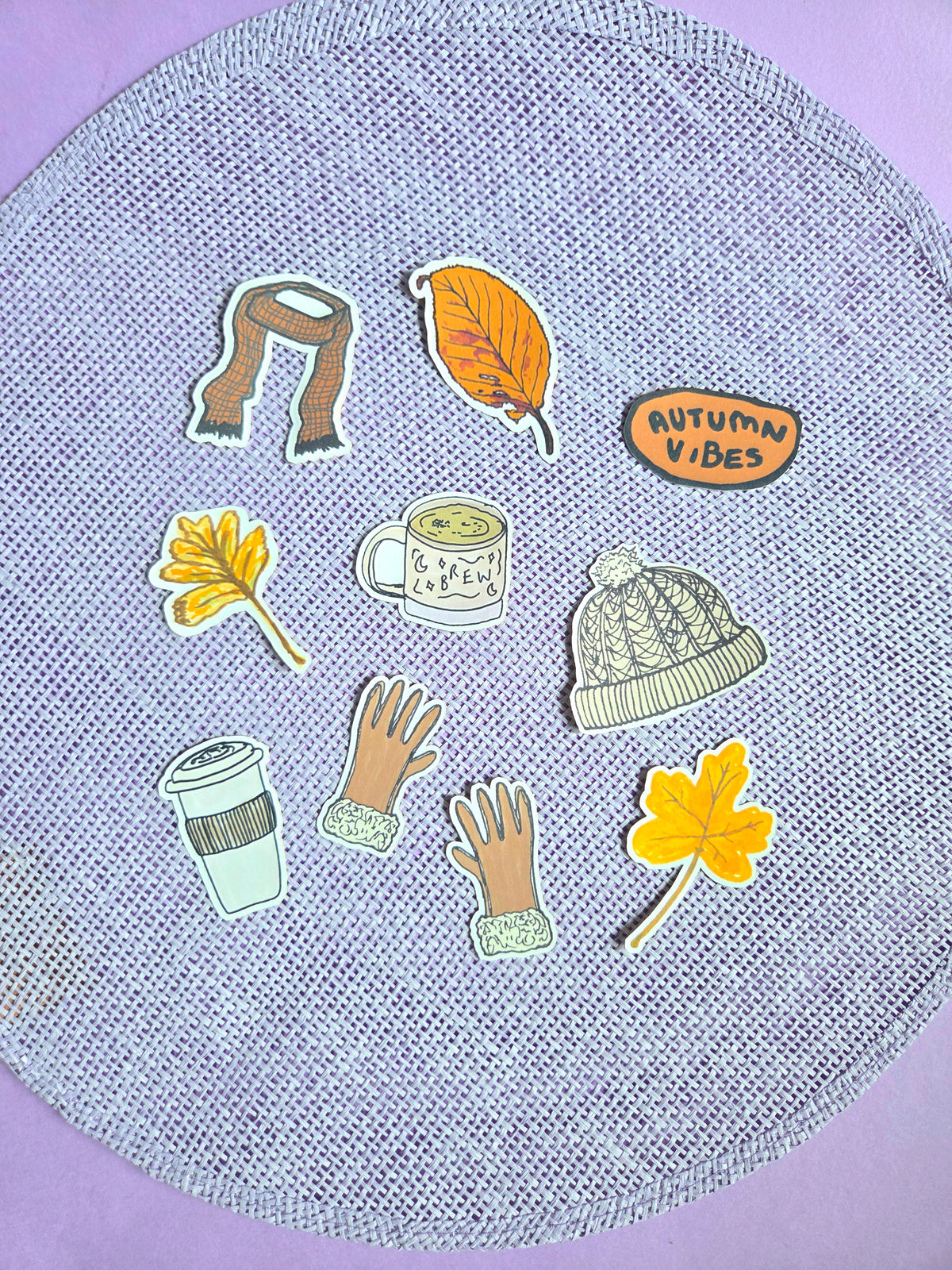 Autumn Vibes Matte Sticker Pack | Cozy Fall Die Cut Stickers (10 Pack)