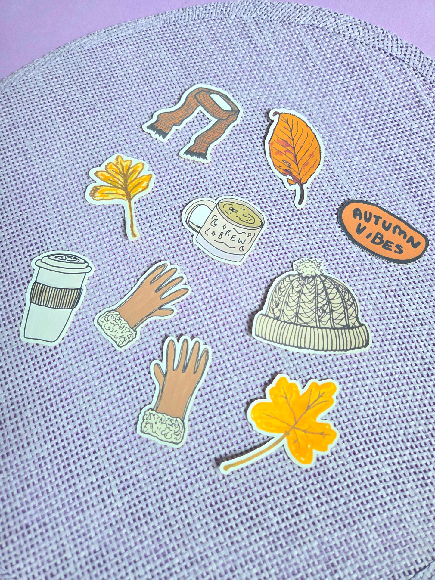Autumn Vibes Matte Sticker Pack | Cozy Fall Die Cut Stickers (10 Pack)