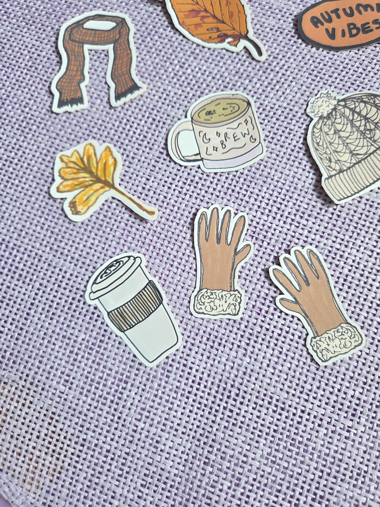 Autumn Vibes Matte Sticker Pack | Cozy Fall Die Cut Stickers (10 Pack)