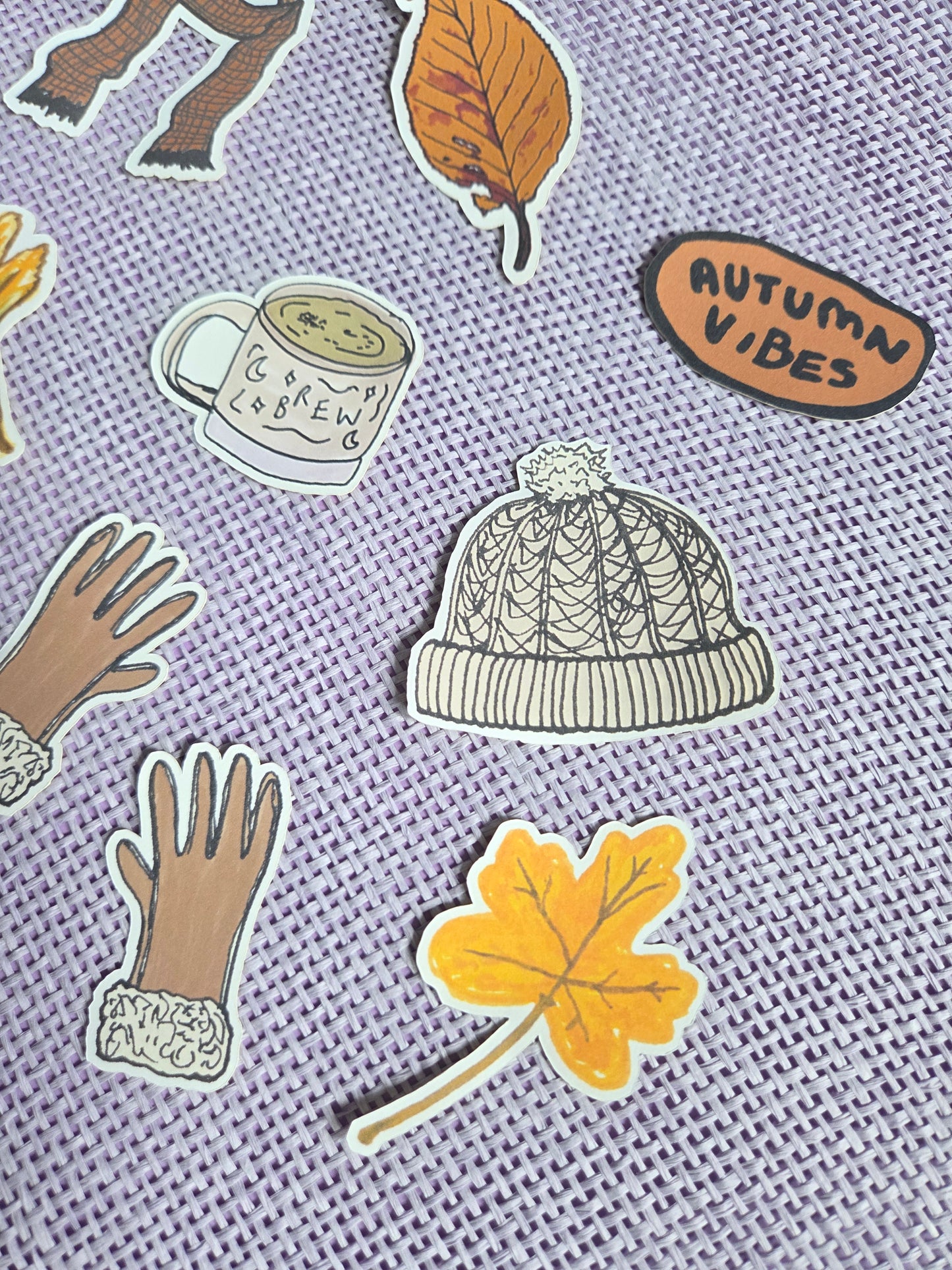 Autumn Vibes Matte Sticker Pack | Cozy Fall Die Cut Stickers (10 Pack)