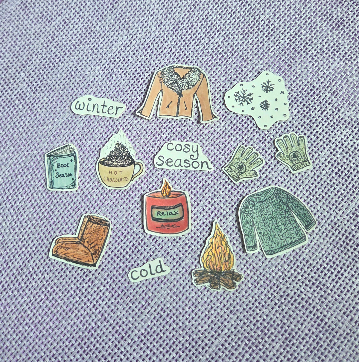 Winter Cosy Season Matte Sticker Pack | Cosy Winter & Junk Journal Stickers