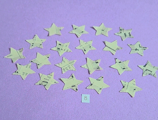 Vintage Music Sheet Star Ephemera Confetti – Set of 20 Stars (Set 8)