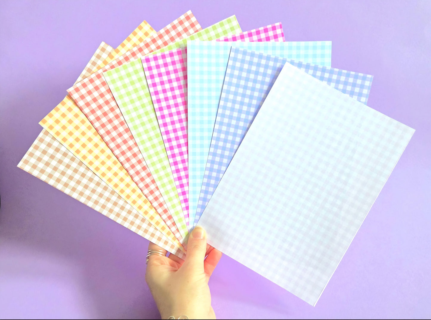Pastel Bright Gingham Scrapbook Paper Pack| A5 Junk Journal Pack