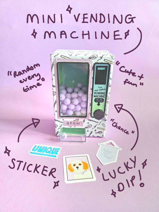 Die Cut Stickers Lucky Dip – Random Sticker Surprise Mini Vending Machine | Fun Stationery & Journaling Stickers