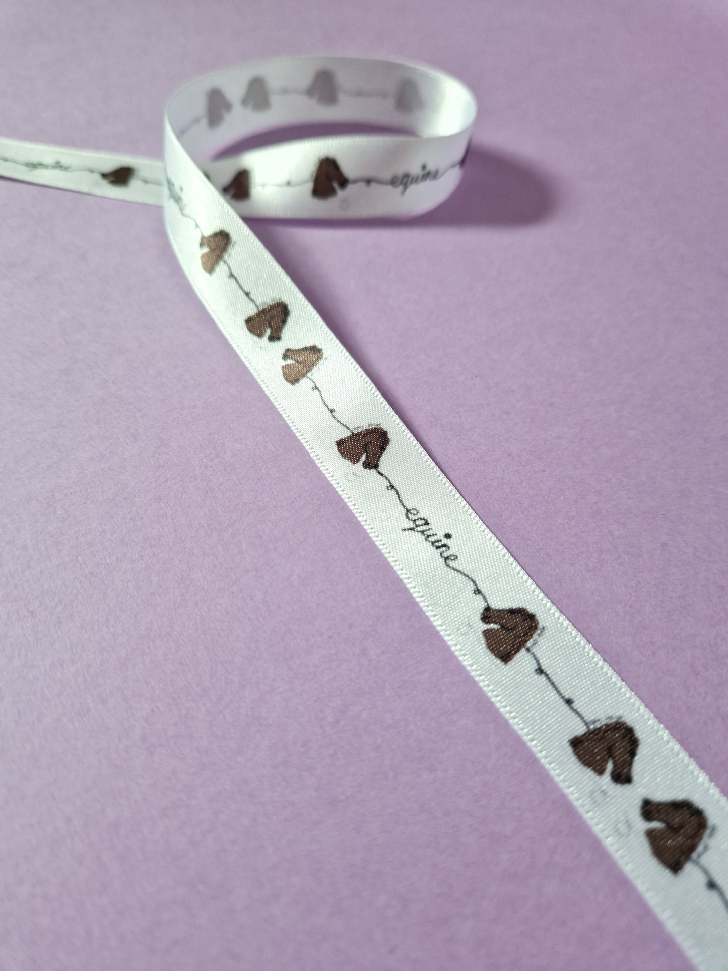 Horse Pattern Print 15mm Satin Ribbon // pretty ribbon, animal print, cake decoration, present gift wrapping