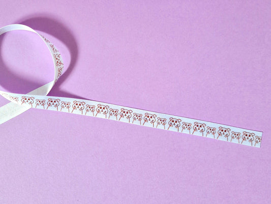 Hamster Chibi Pattern Print 15mm Satin Ribbon // pretty ribbon, craft accessories, cake decoration, present gift wrapping, guineapig