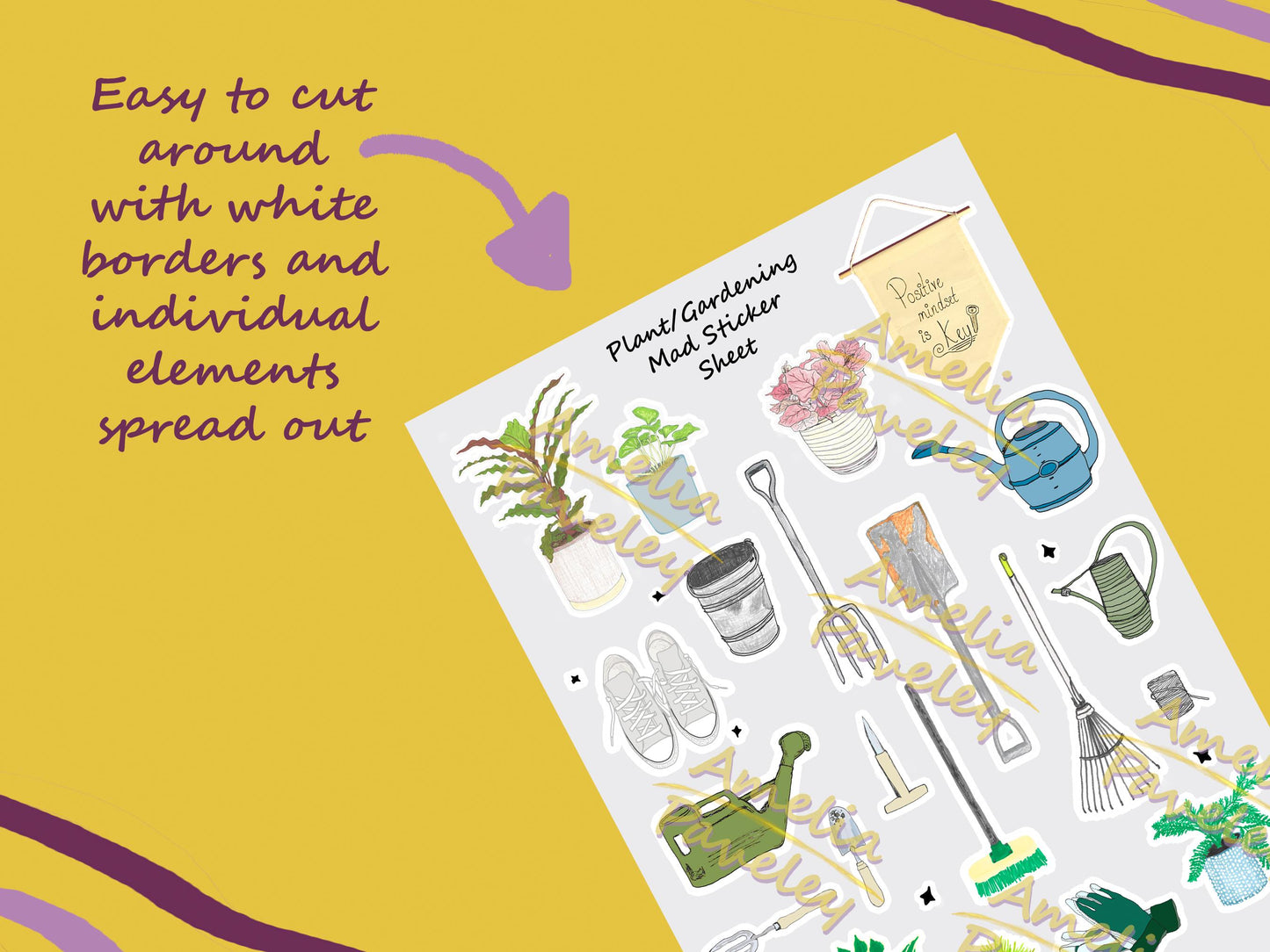 Plant Gardening Mad A4 Digital Sticker Sheet, Printable Ephemera, Digital download, Scrapbooking stickers, Junk journal digital stickers