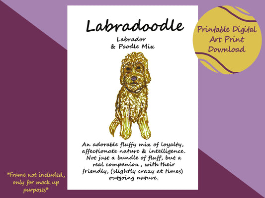 Labradoodle Definition Print | Digital download, Wall Art For Labradoodle Owners, Dog Owner Gift, Australian Labradoodle Mum, Dog Definition