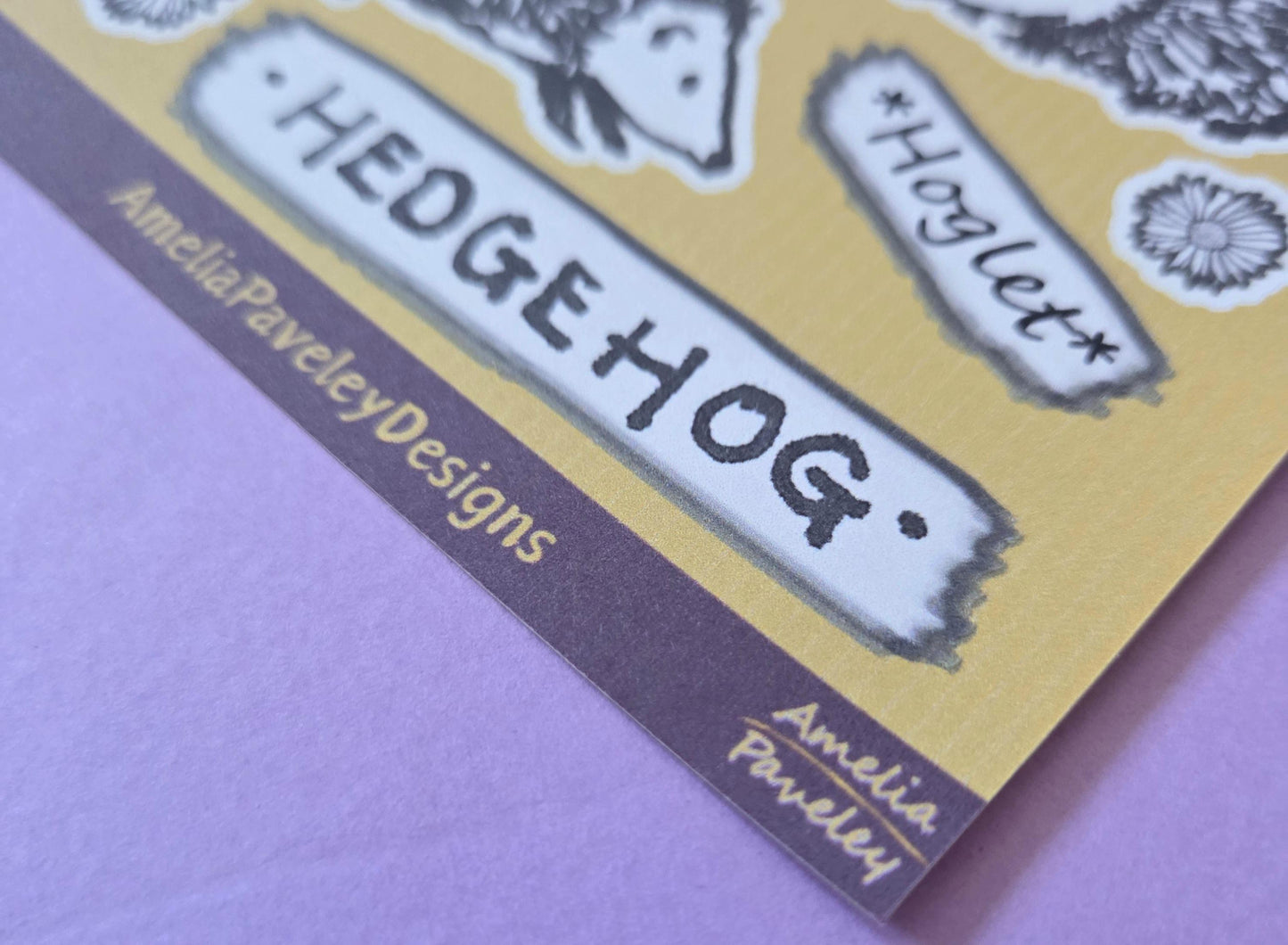 Cute Woodland Hedgehog Sticker Sheet