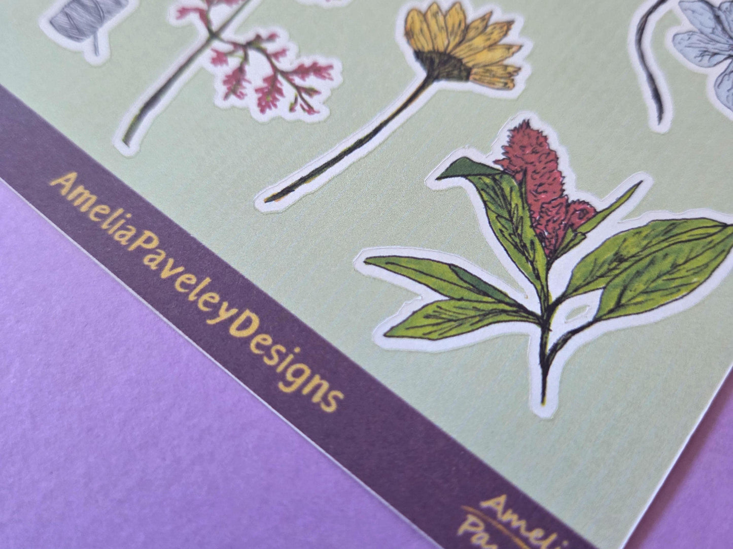 Gardening Plants Matte Sticker Sheet: Hand-Drawn Botanical Stickers