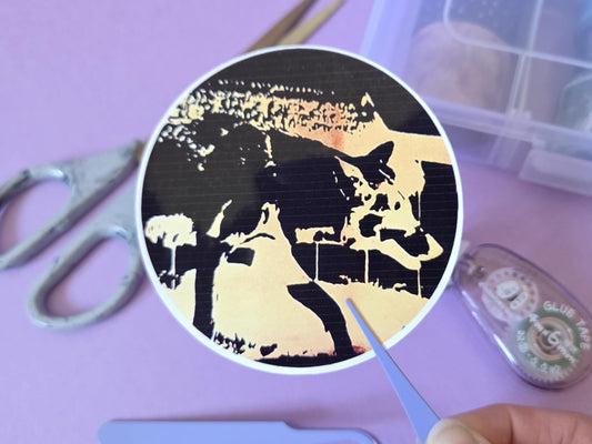 Wild Wolf Die Cut Sticker – Animal Aesthetic Vinyl Decal for Laptop, Water Bottle, Journal, Cottagecore Nature Sticker, Wildlife Art Gift