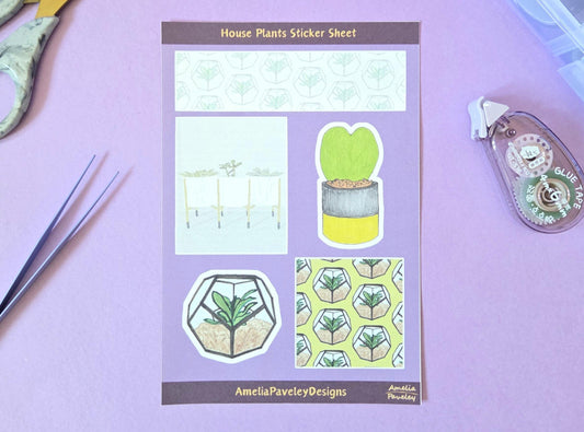 House Plants Illustrative Journal Sticker Sheet